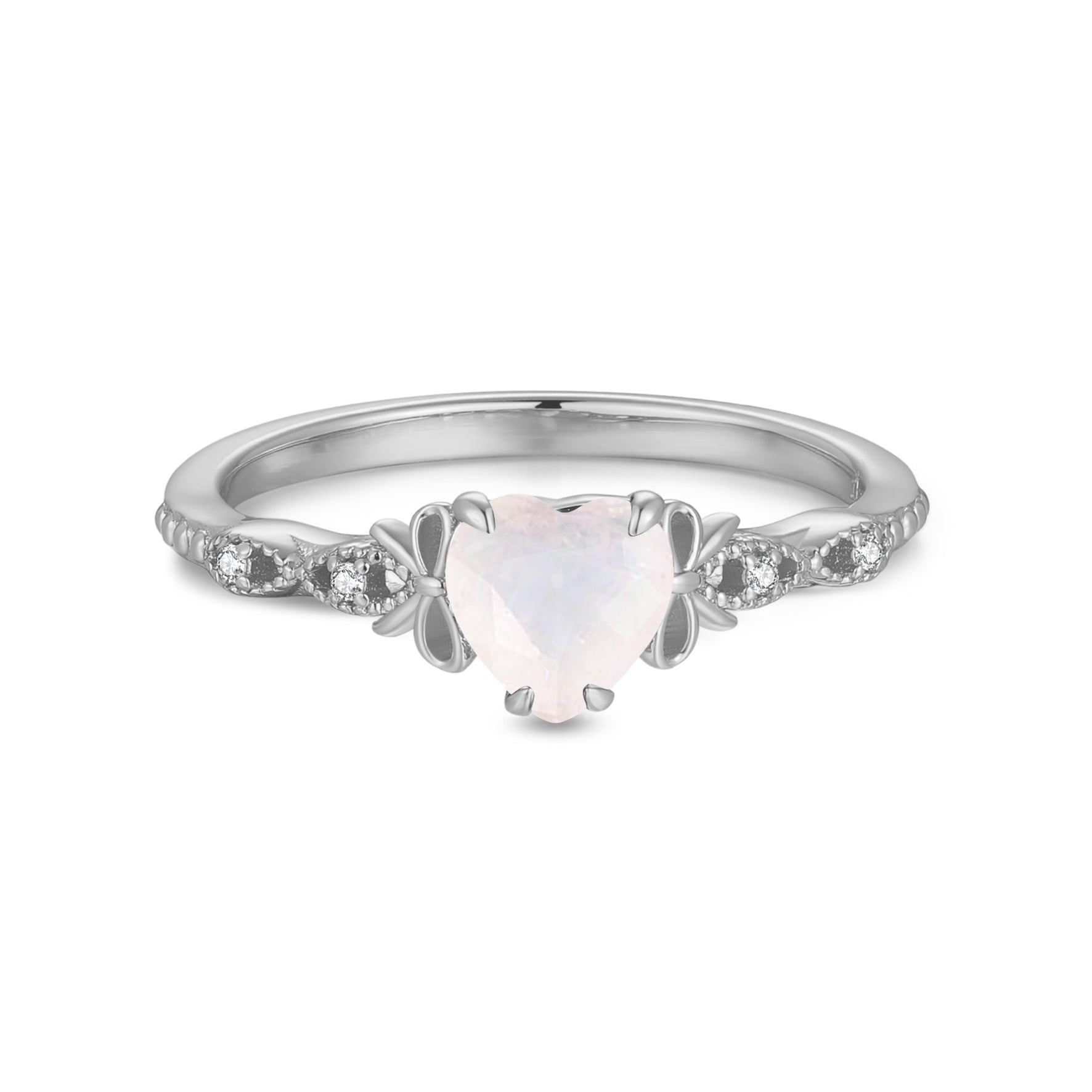 Moonstone Silver Heart Ring - Treasure