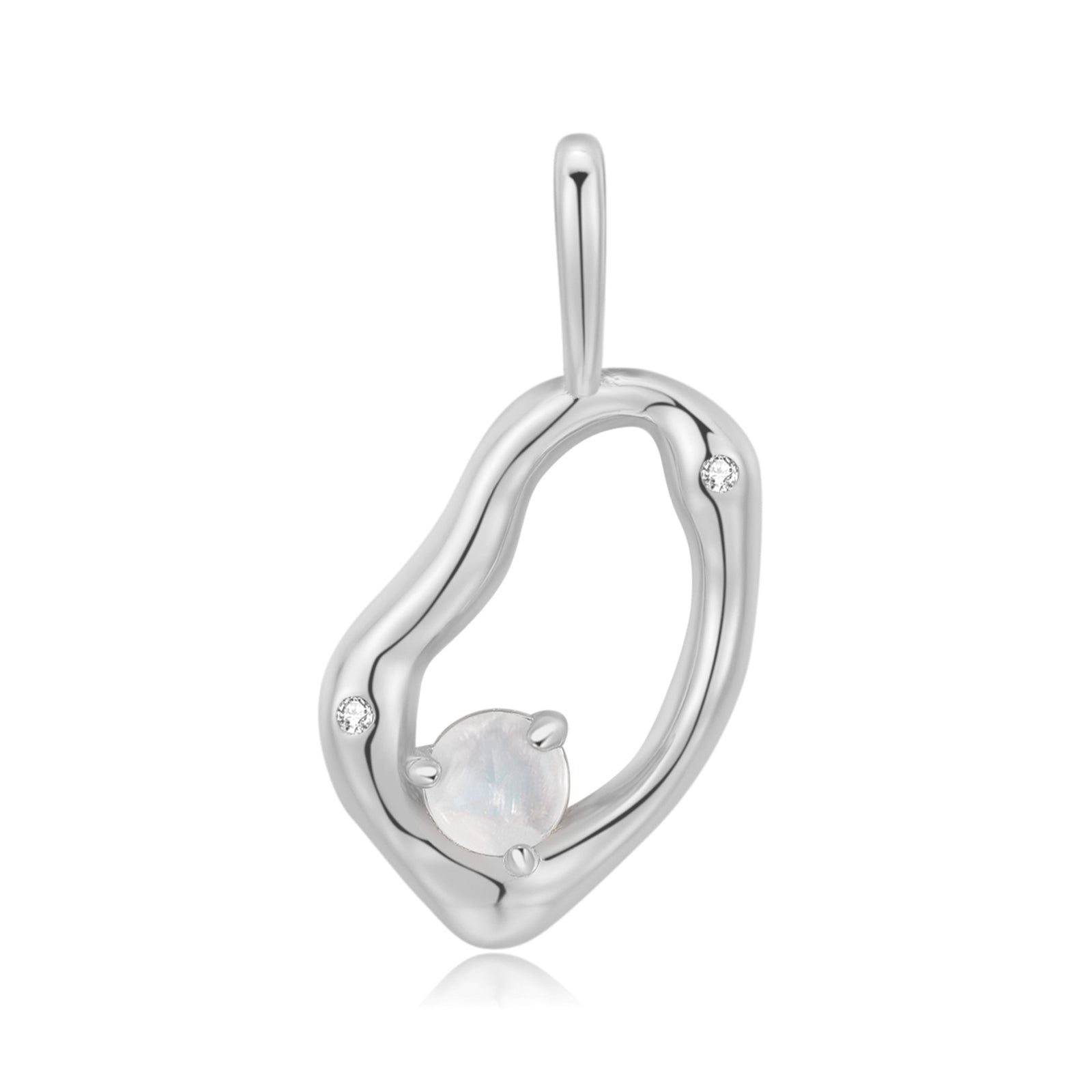 Moonstone Silver Letter Pendant - A to Z