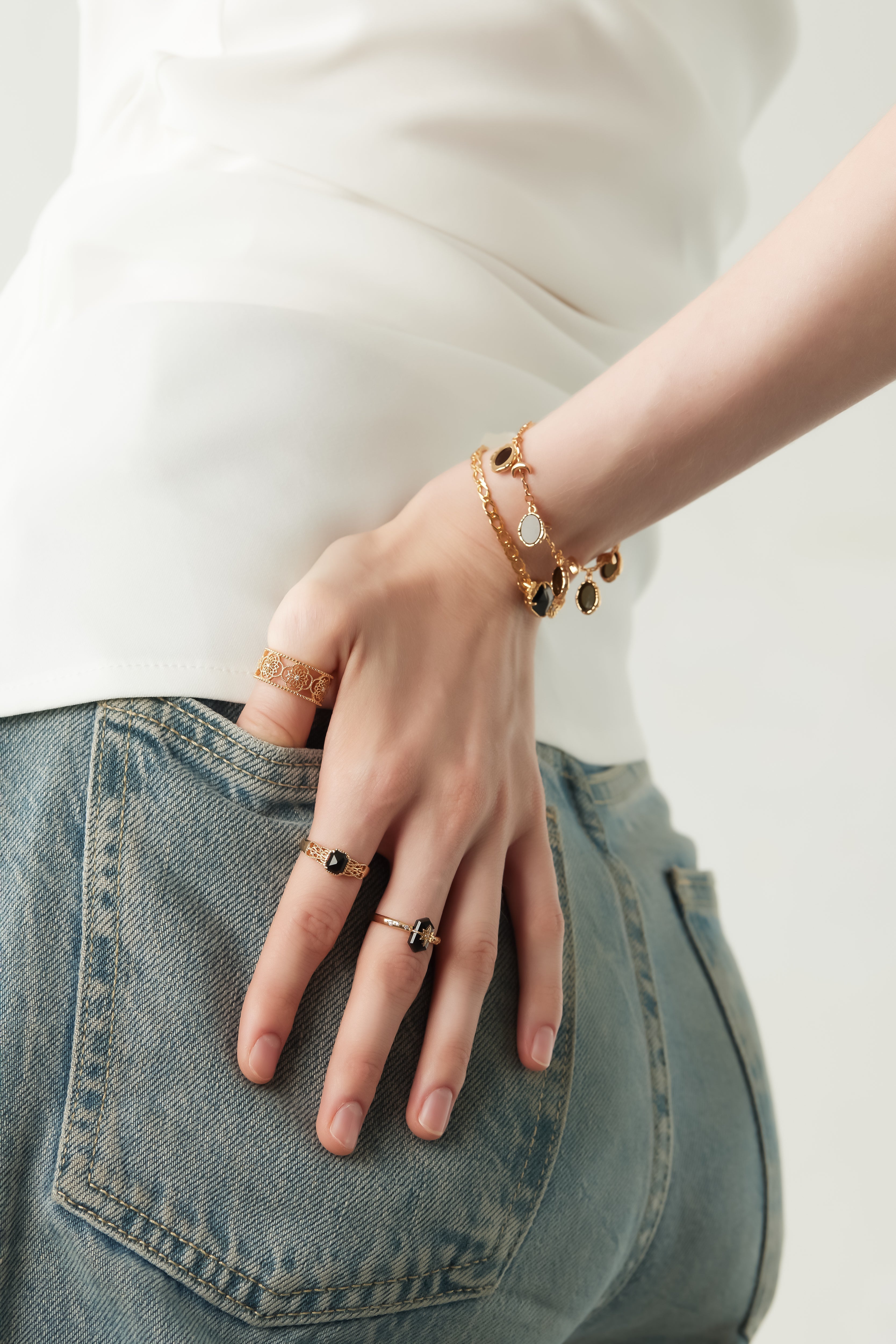 Gold Floral Ring - Chrysanthemum