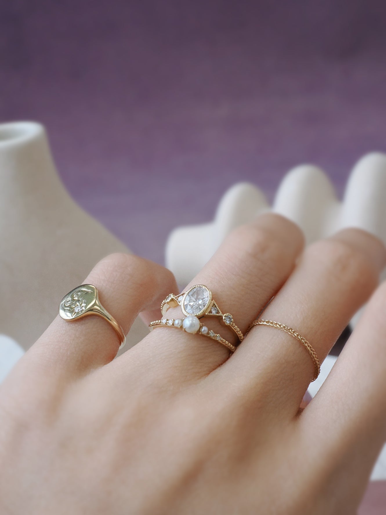 Isabella 14K Yellow Gold Bezel Set Diamond Ring