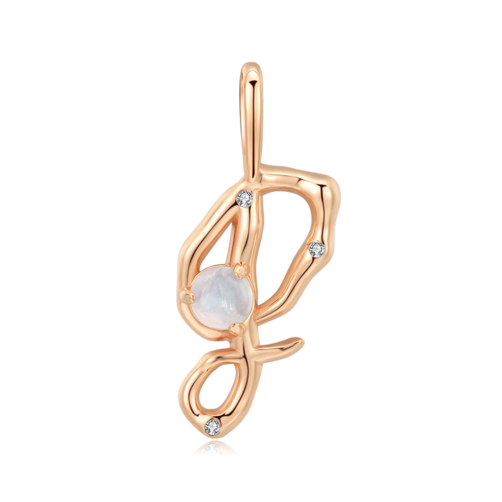 Moonstone Gold Letter Pendant - A to Z