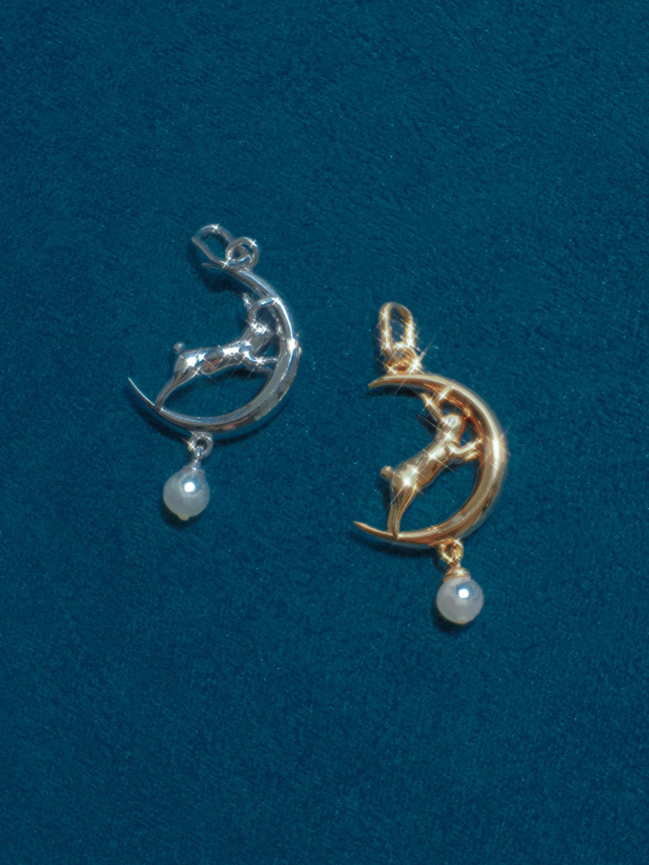 Pearl Rabbit & Moon Pendant