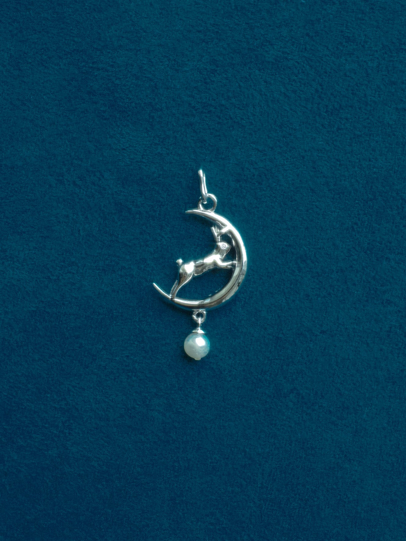 Pearl Rabbit & Moon Pendant