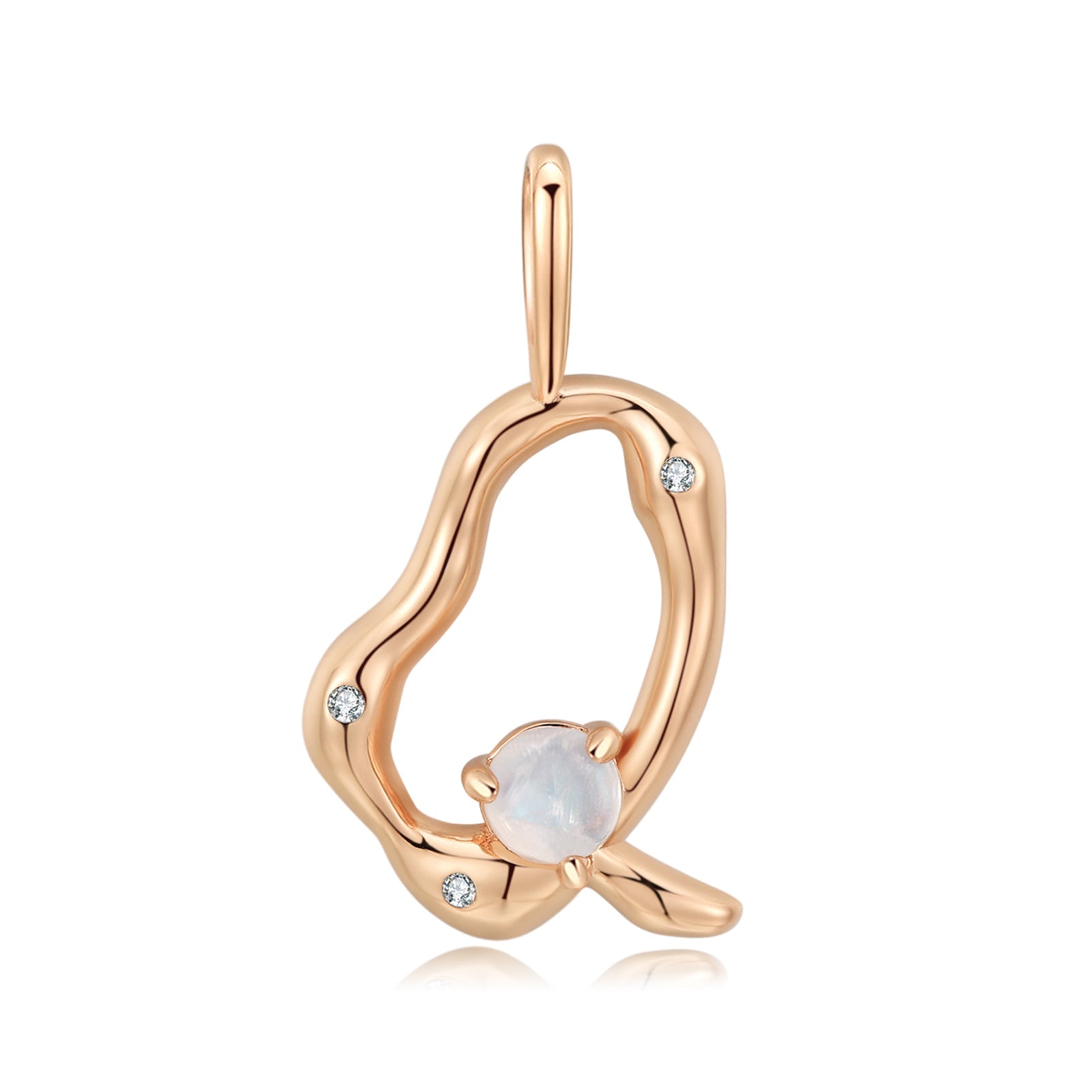 Moonstone Gold Letter Pendant - A to Z