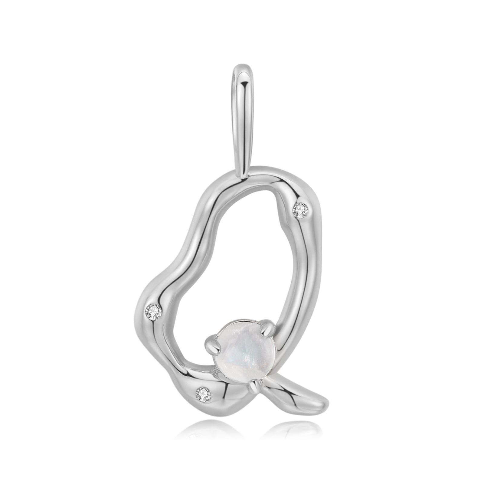 Moonstone Silver Letter Pendant - A to Z