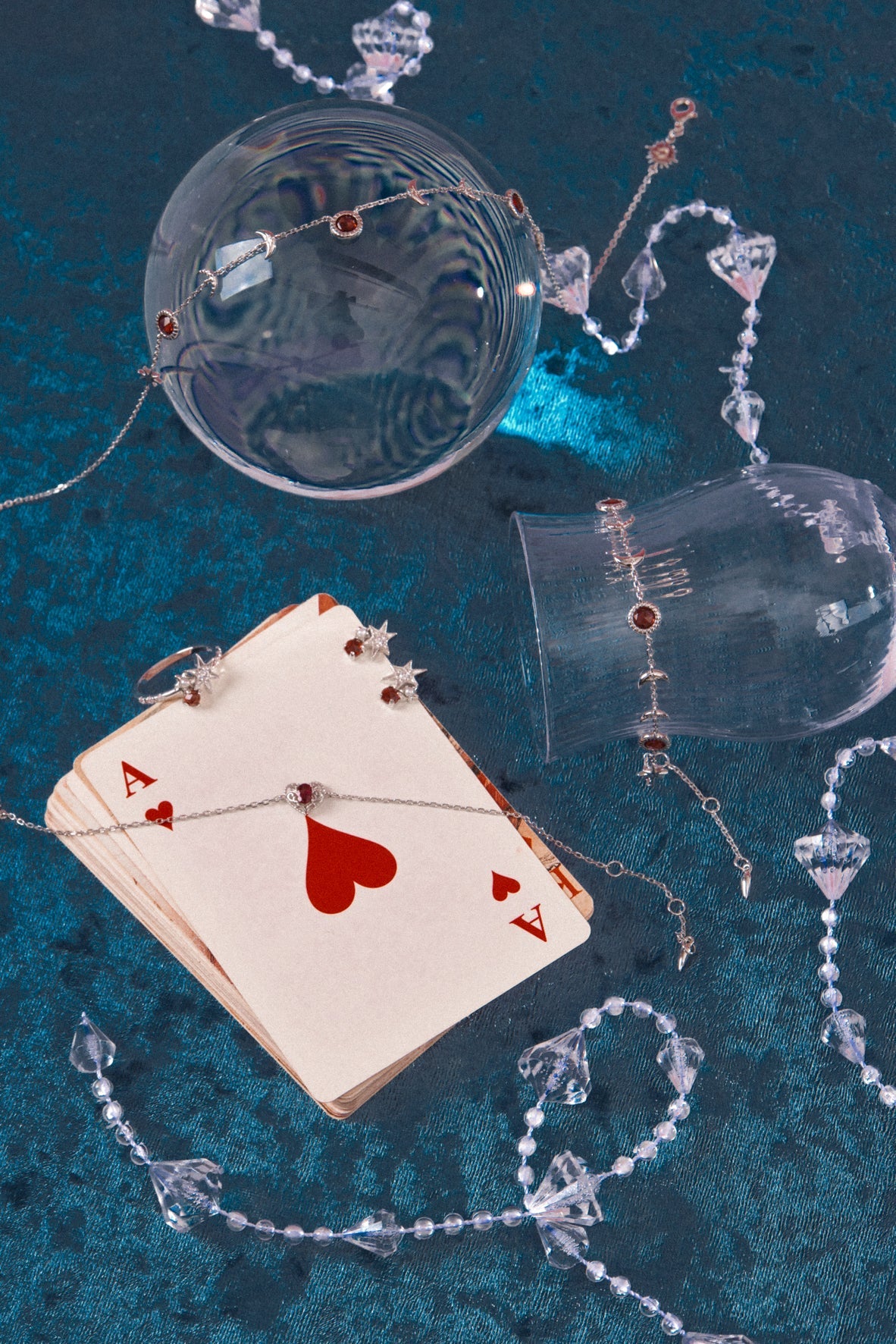 Garnet & Pearl Silver Star Ring - Lullaby