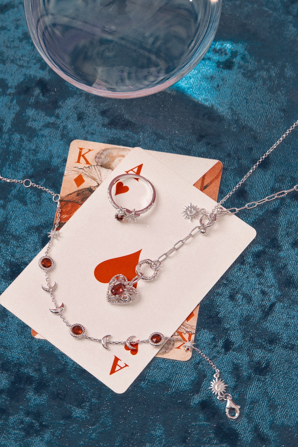 Garnet Silver Heart Pendant - Majesty