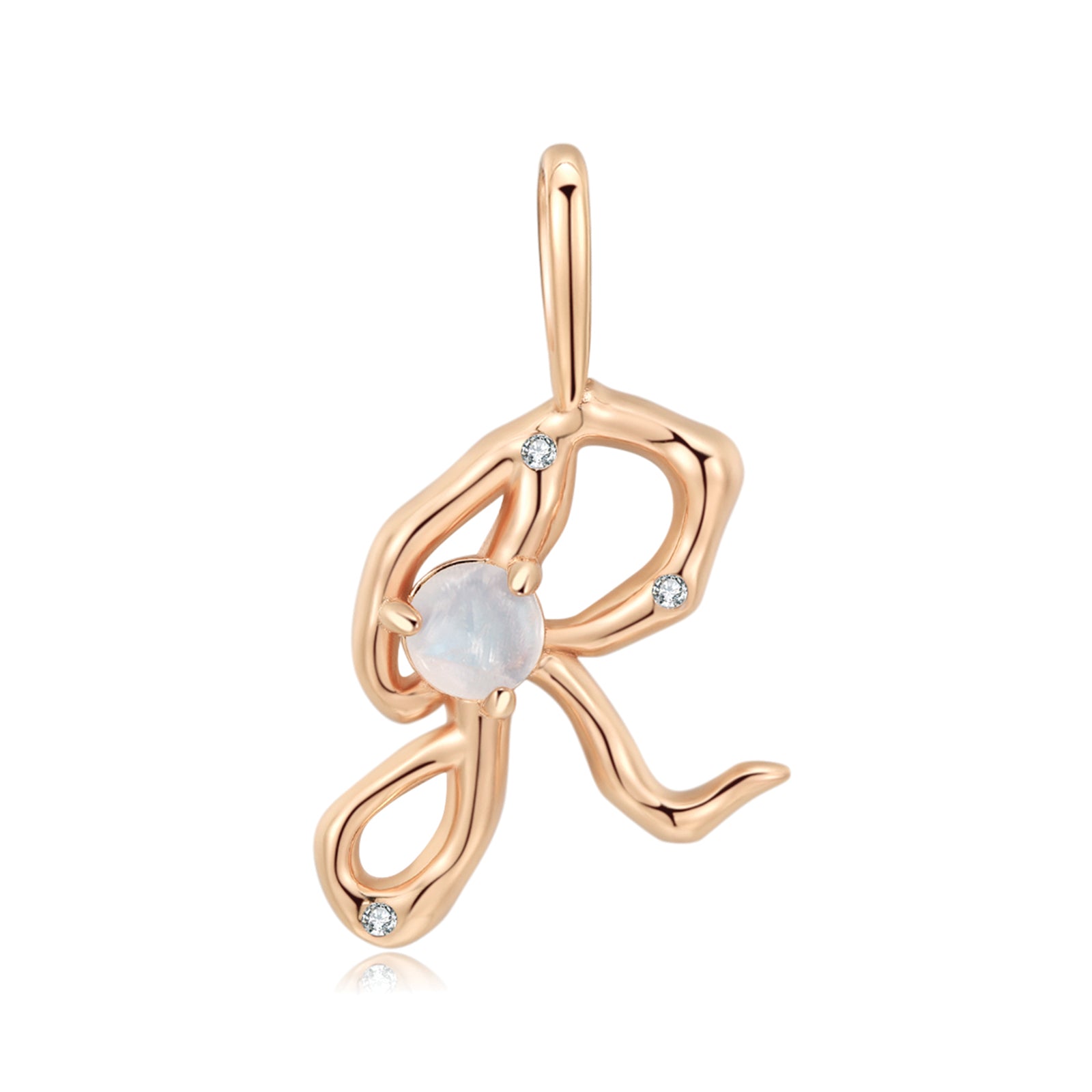 Moonstone Gold Letter Pendant - A to Z