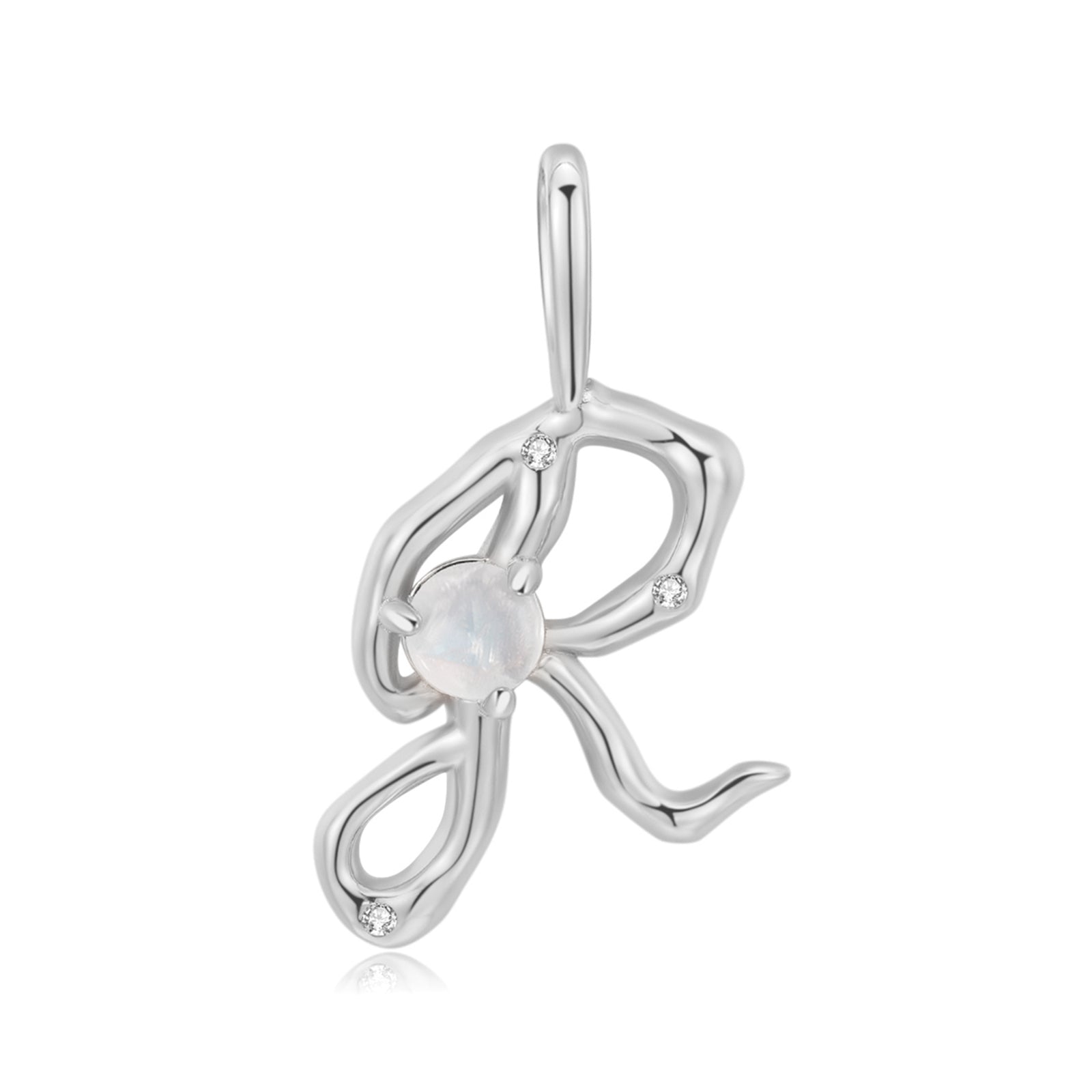 Moonstone Silver Letter Pendant - A to Z