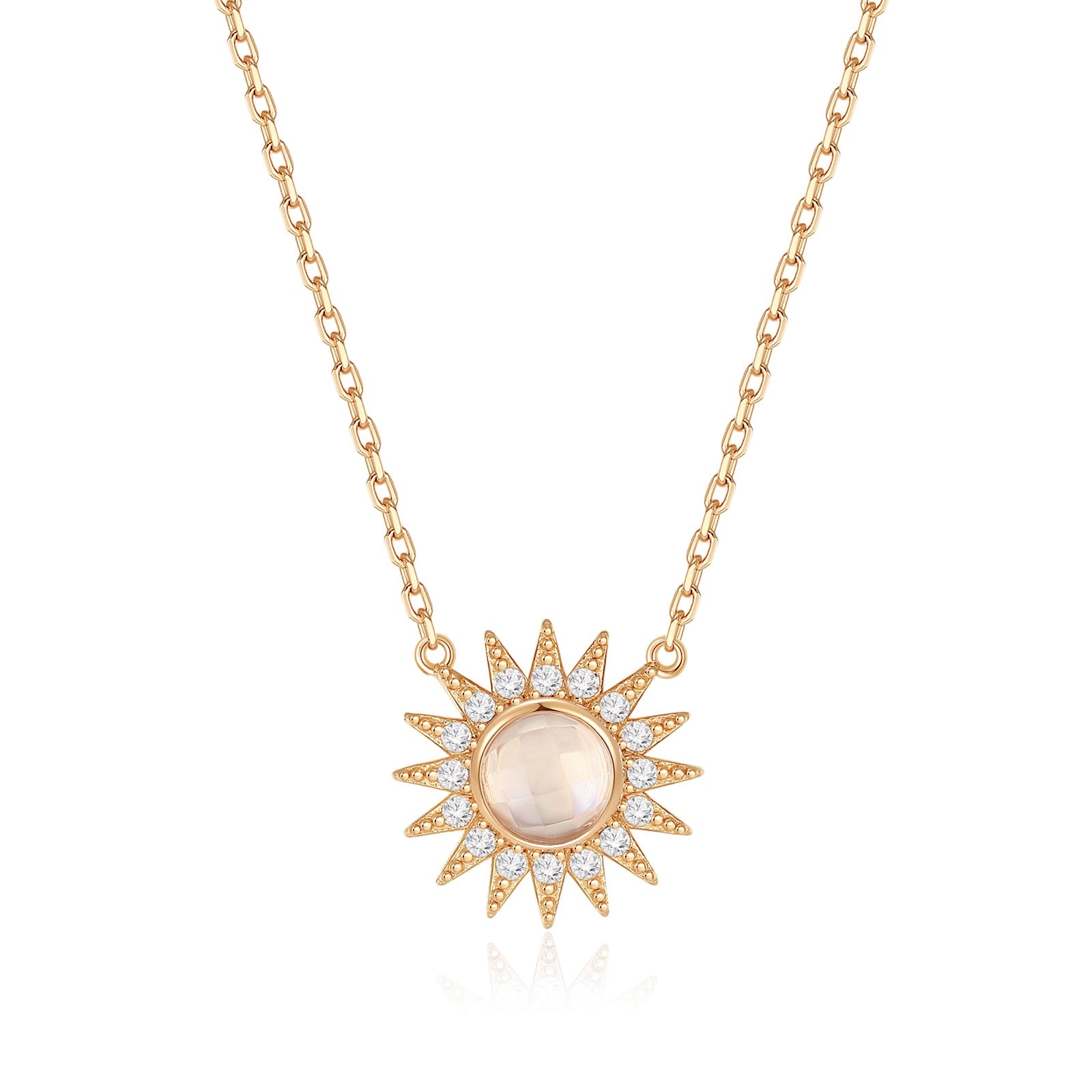 Moonstone Gold Necklace - Ray of Light