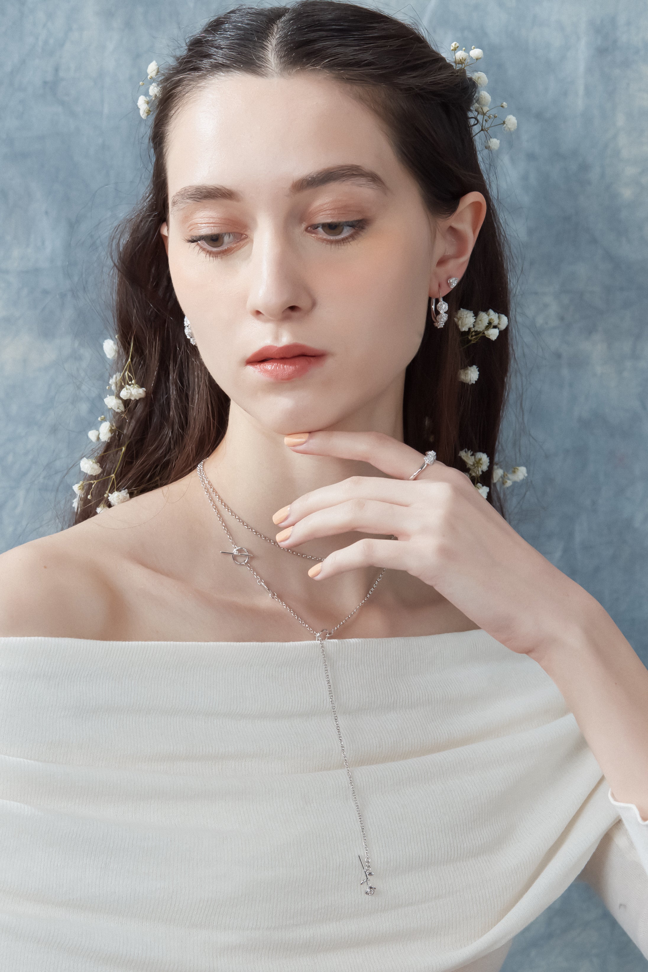 Silver 4-Way Necklace - Rose