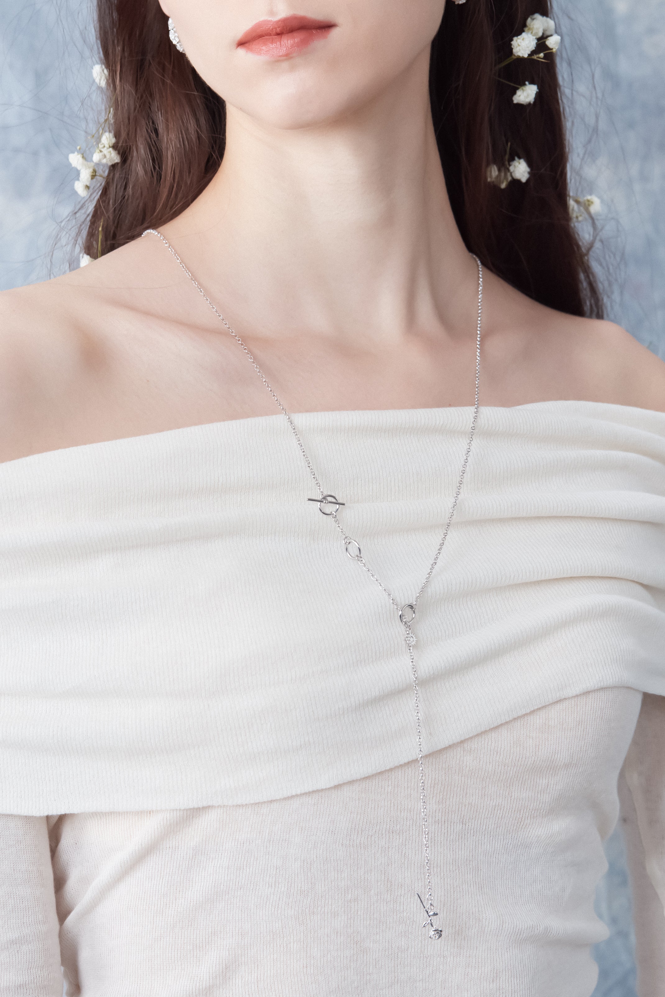 Silver 4-Way Necklace - Rose