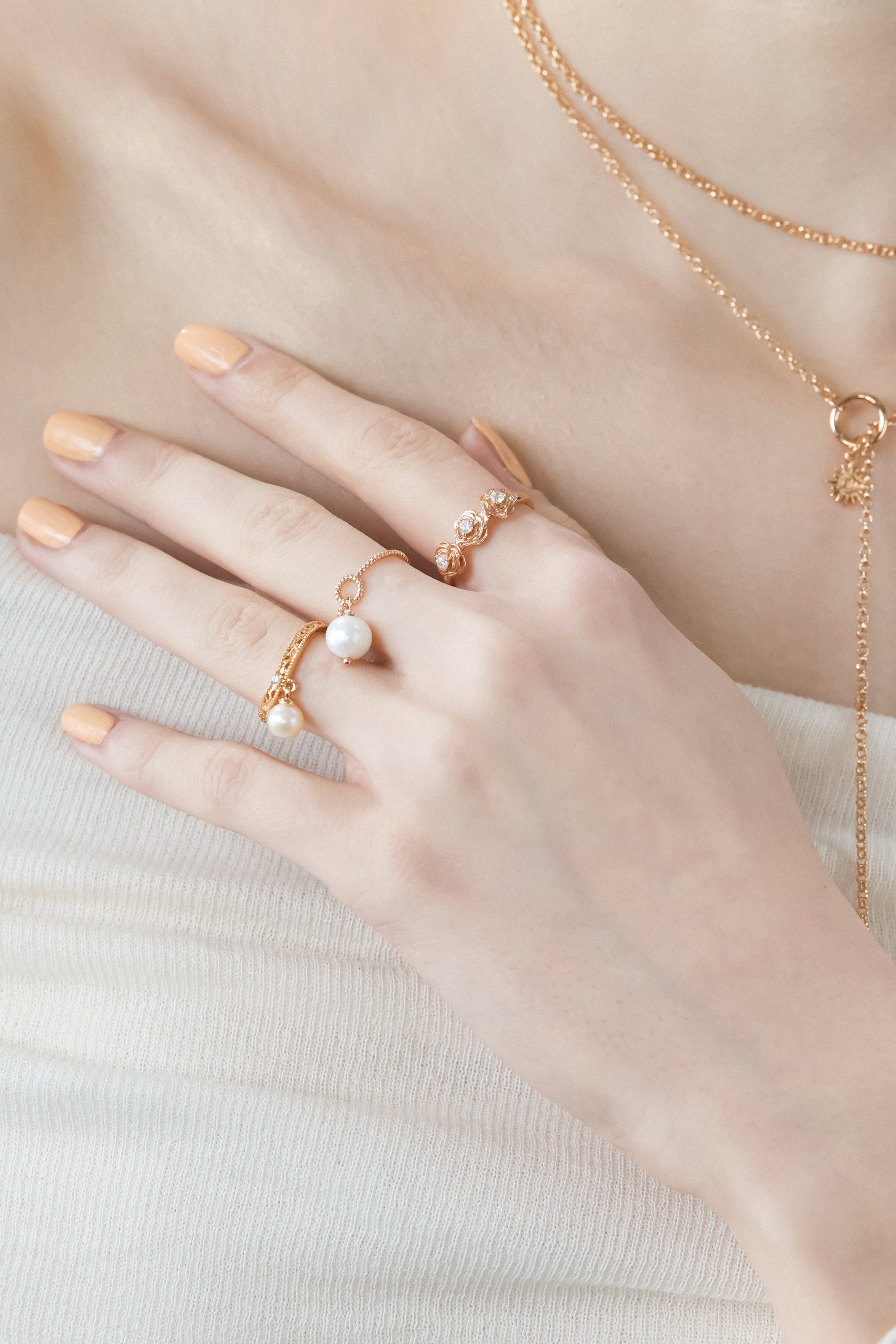 Gold Floral Ring - Rose