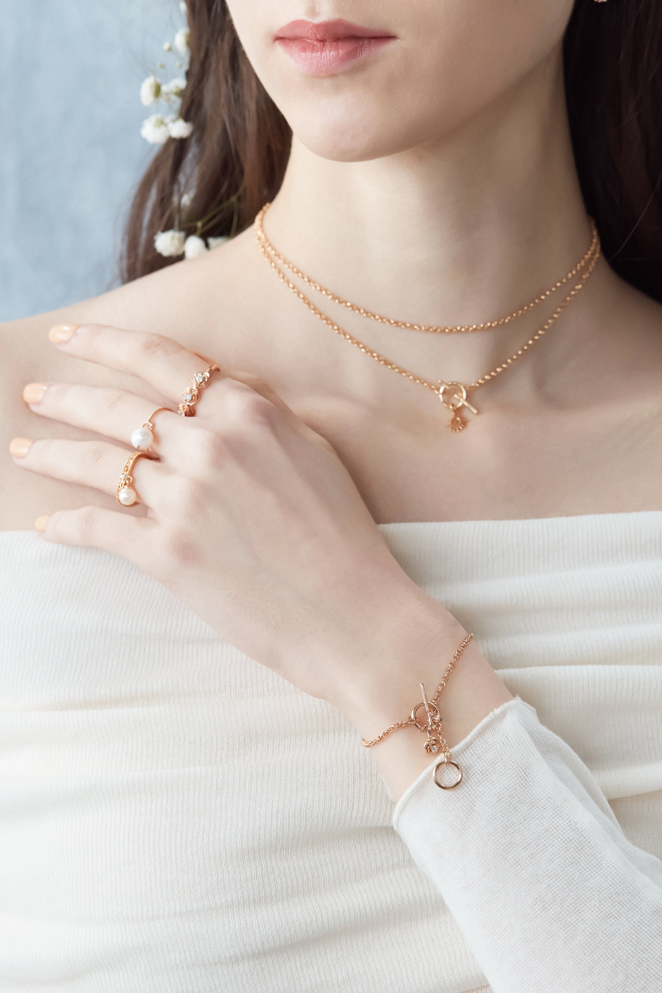 Gold Floral Ring - Rose