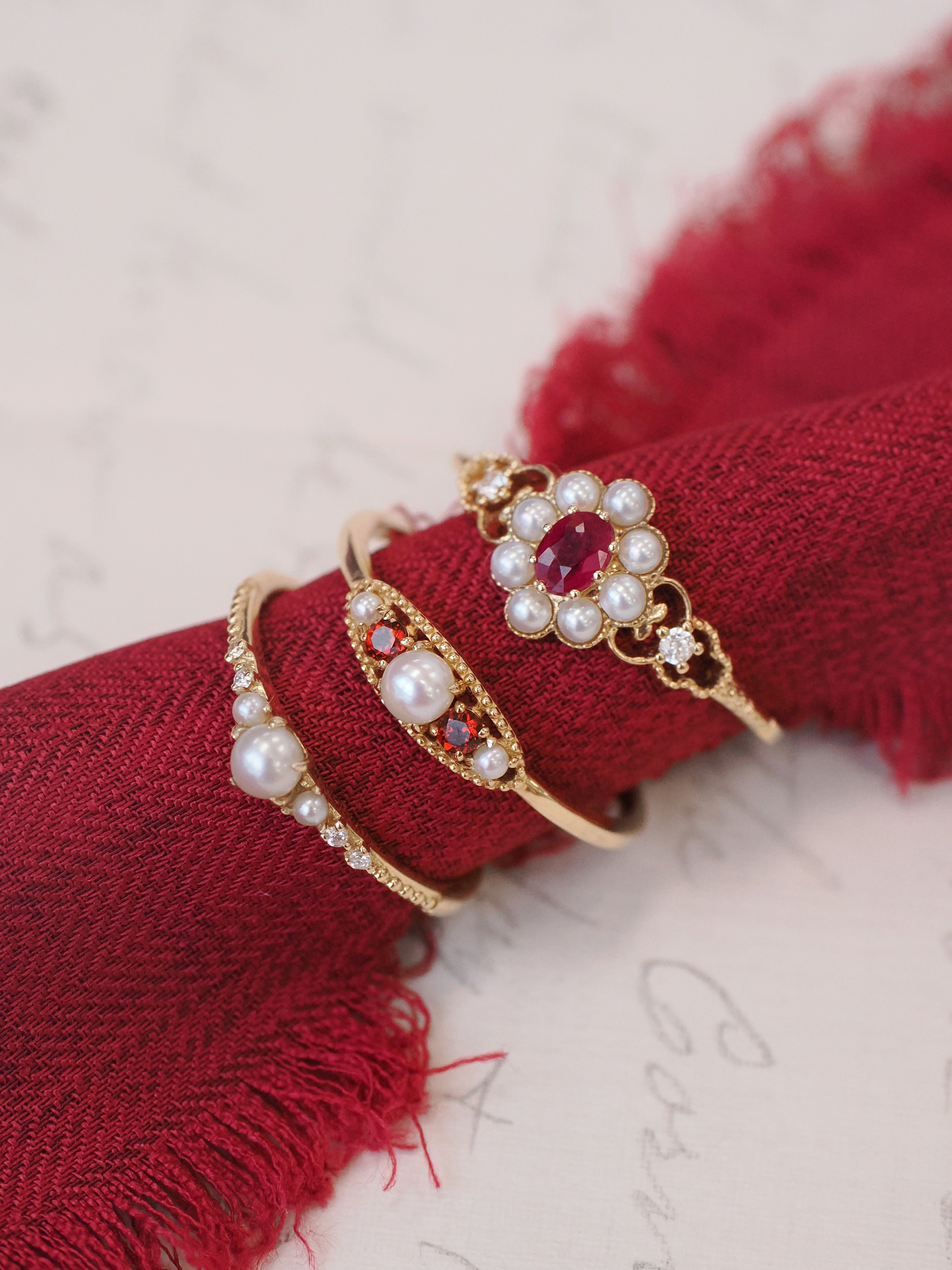 Victoria 14K Yellow Gold Garnet Ring