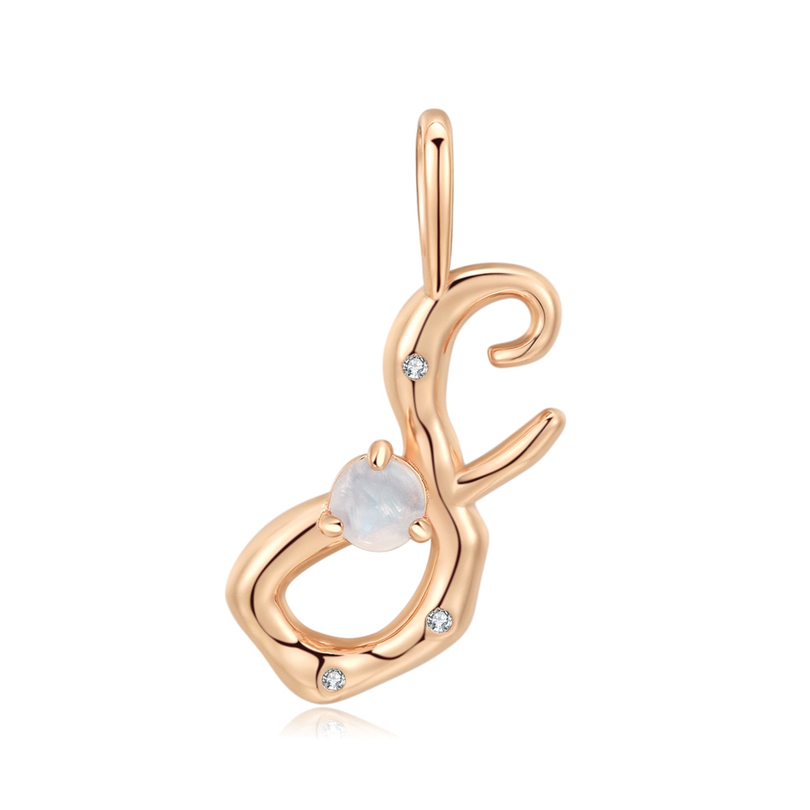 Moonstone Gold Letter Pendant - A to Z