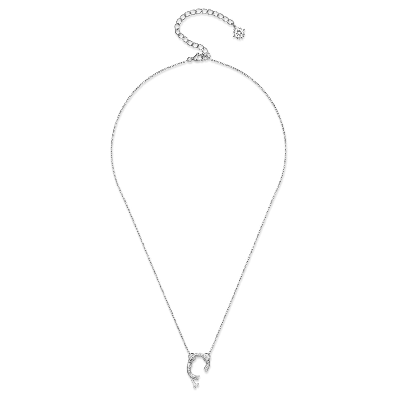 Silver Cable Chain Necklace with Charm Holder