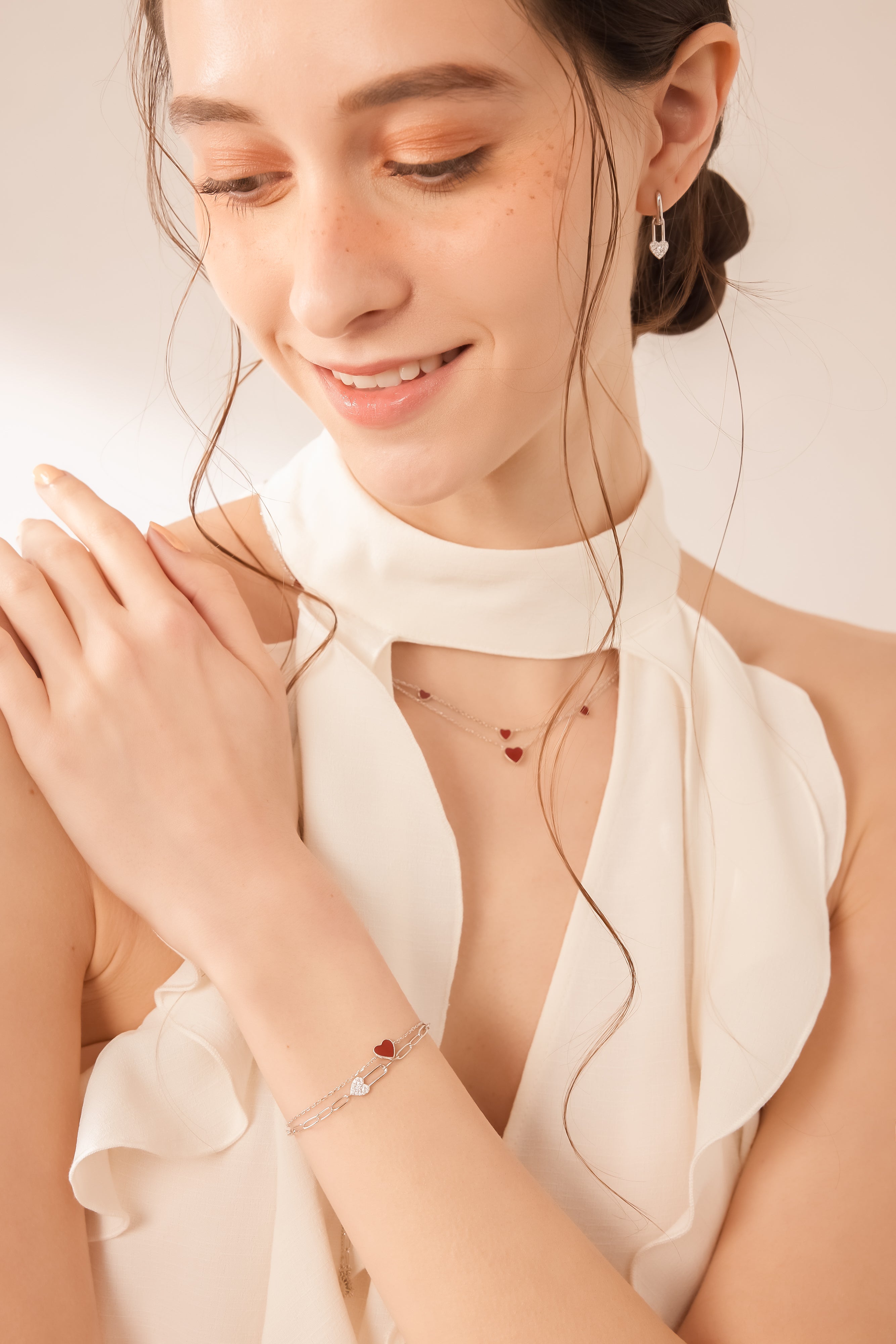 Silver Carnelian Double Sided Bracelet - Sweetheart