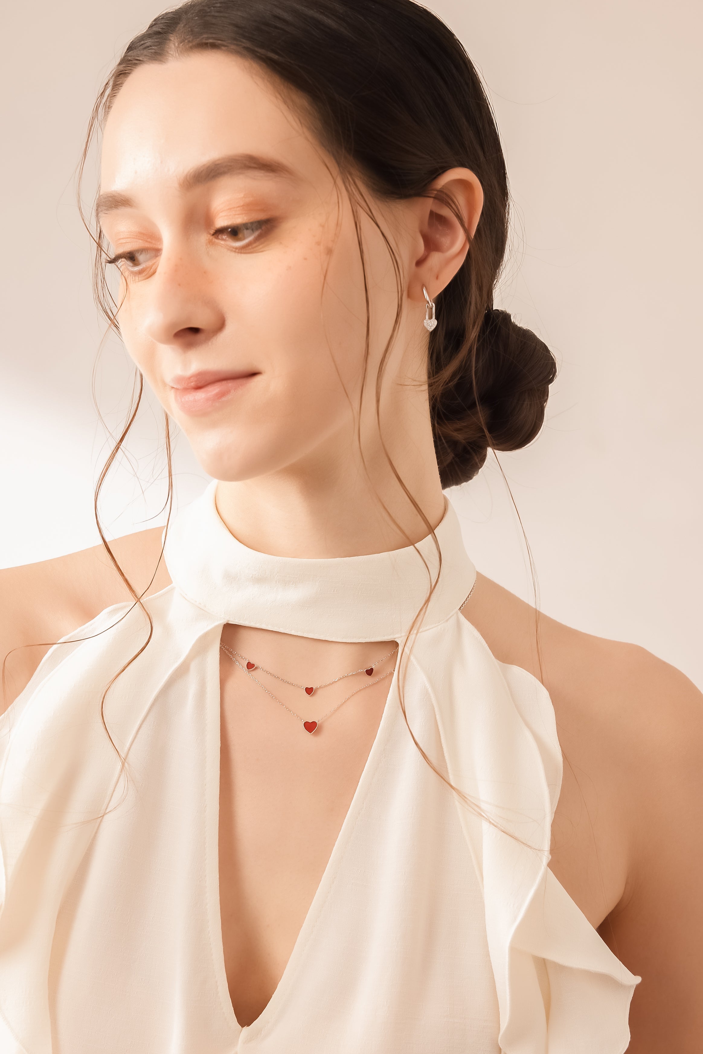 Silver Carnelian Double Sided Choker - Sweetheart