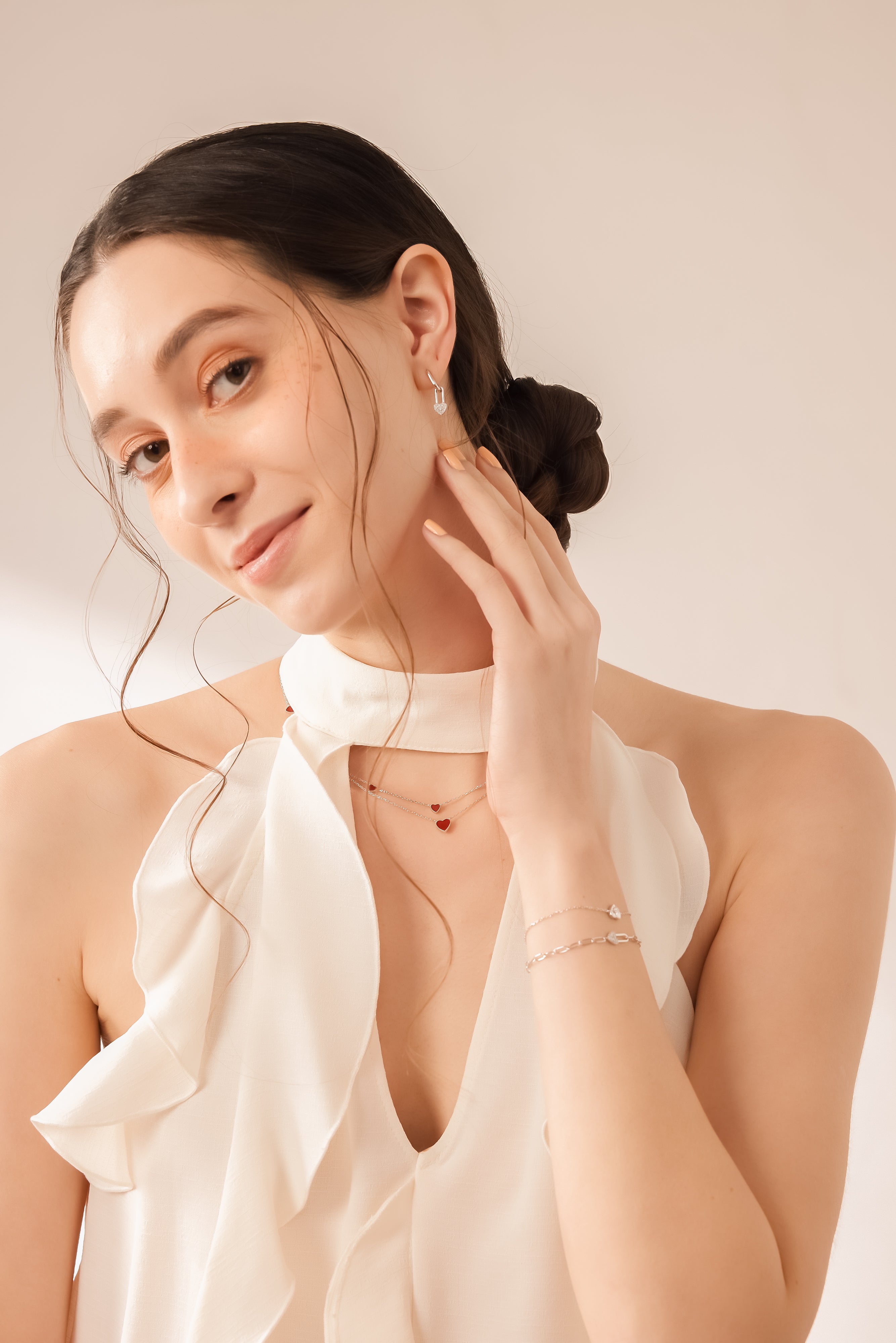 Silver Carnelian Double Sided Choker - Sweetheart