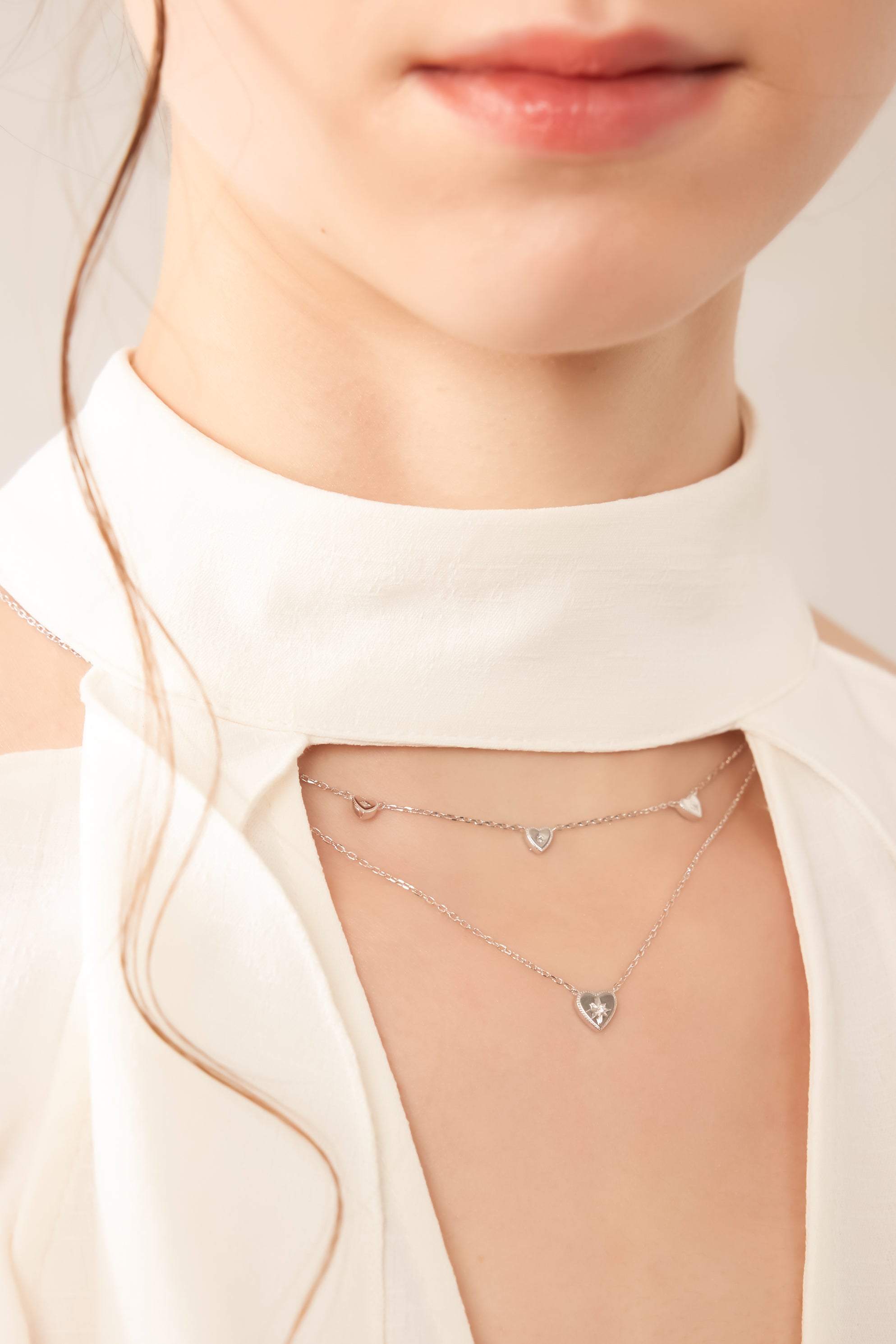 Silver Carnelian Double Sided Choker - Sweetheart