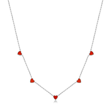 Silver Carnelian Double Sided Choker - Sweetheart