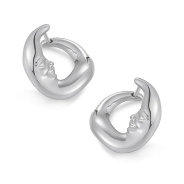 Silver Chunky Hoop Earrings - Embrace