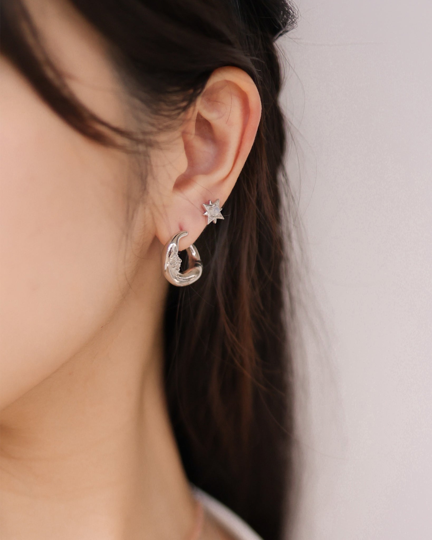 Silver Chunky Hoop Earrings - Embrace