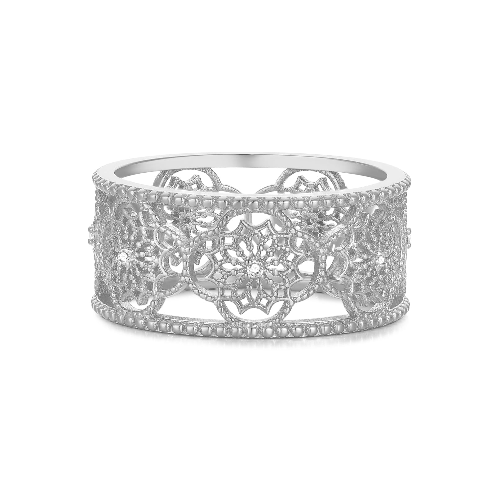 Silver Floral Ring - Chrysanthemum