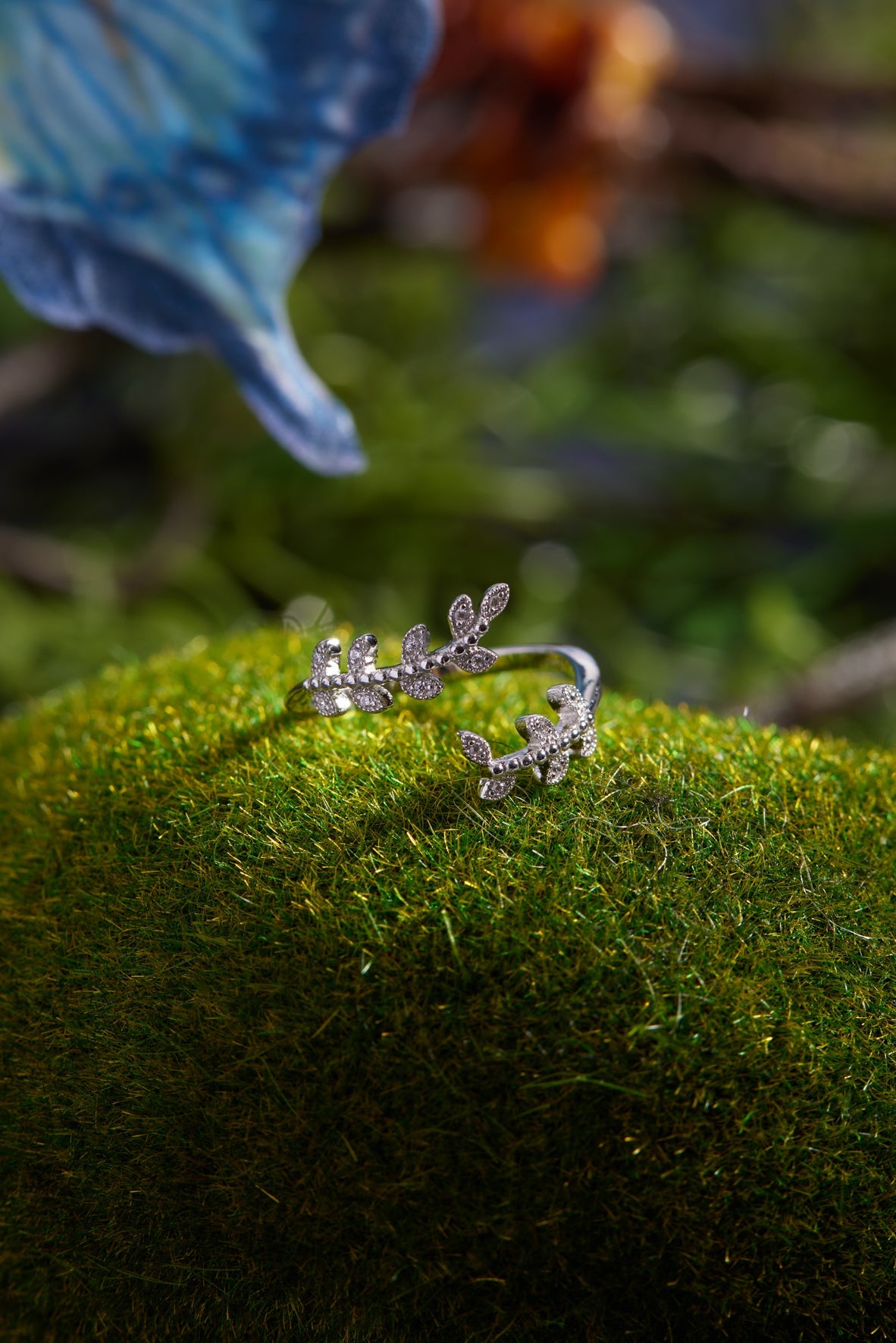 Silver Leaf Open Ring