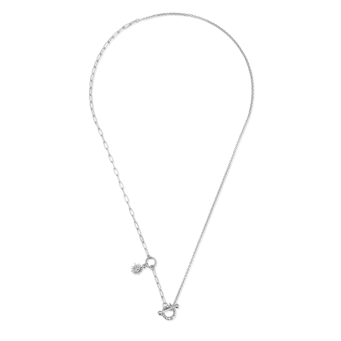 Silver Toggle Lariat 2-way Necklace
