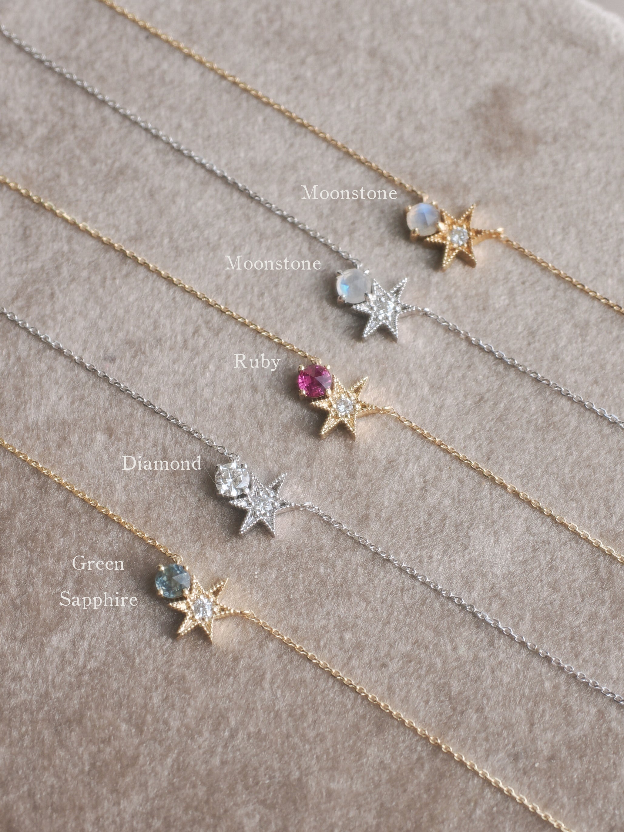 Stargazing 14K Yellow Gold Ruby Necklace