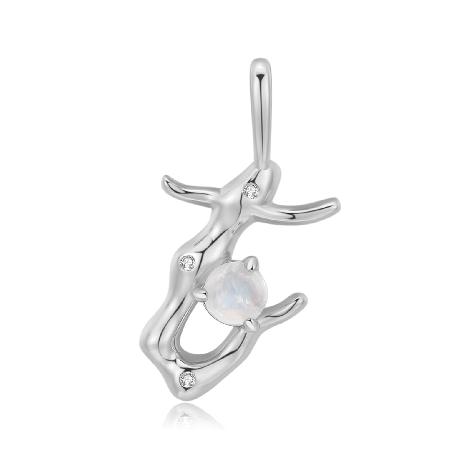 Moonstone Silver Letter Pendant - A to Z