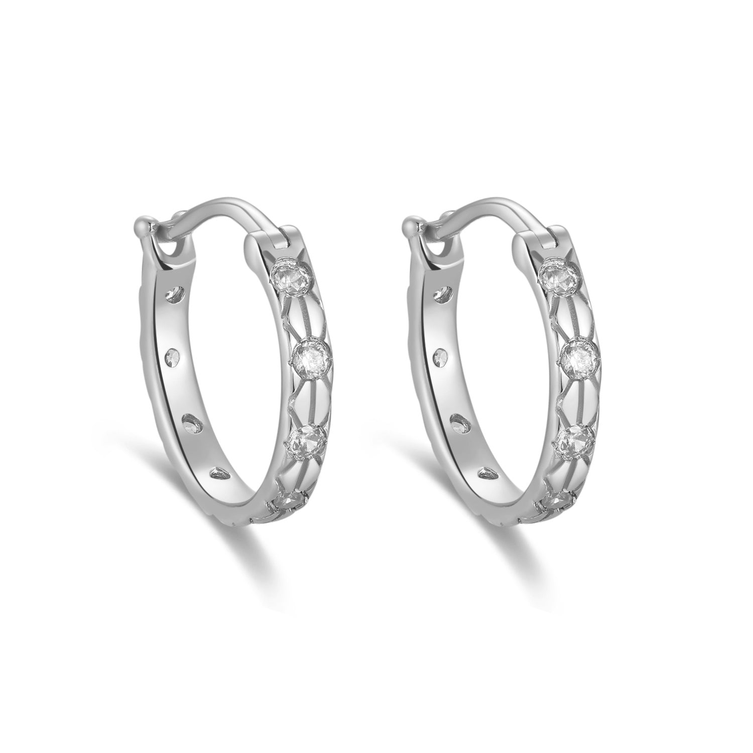 Silver Huggie Earrings - Celestial