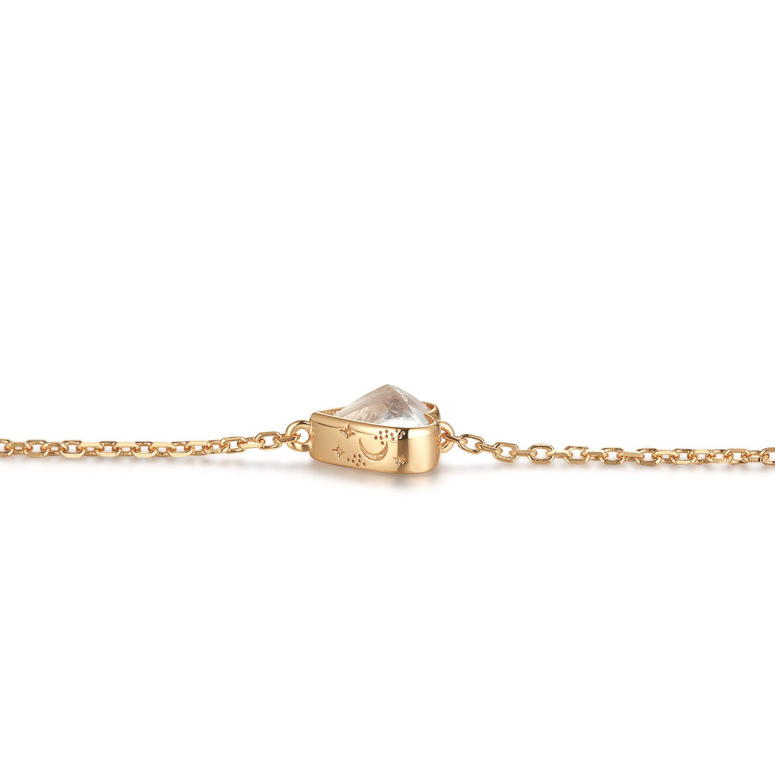 White Topaz Gold Heart Shaped Bracelet - Queen Of Hearts