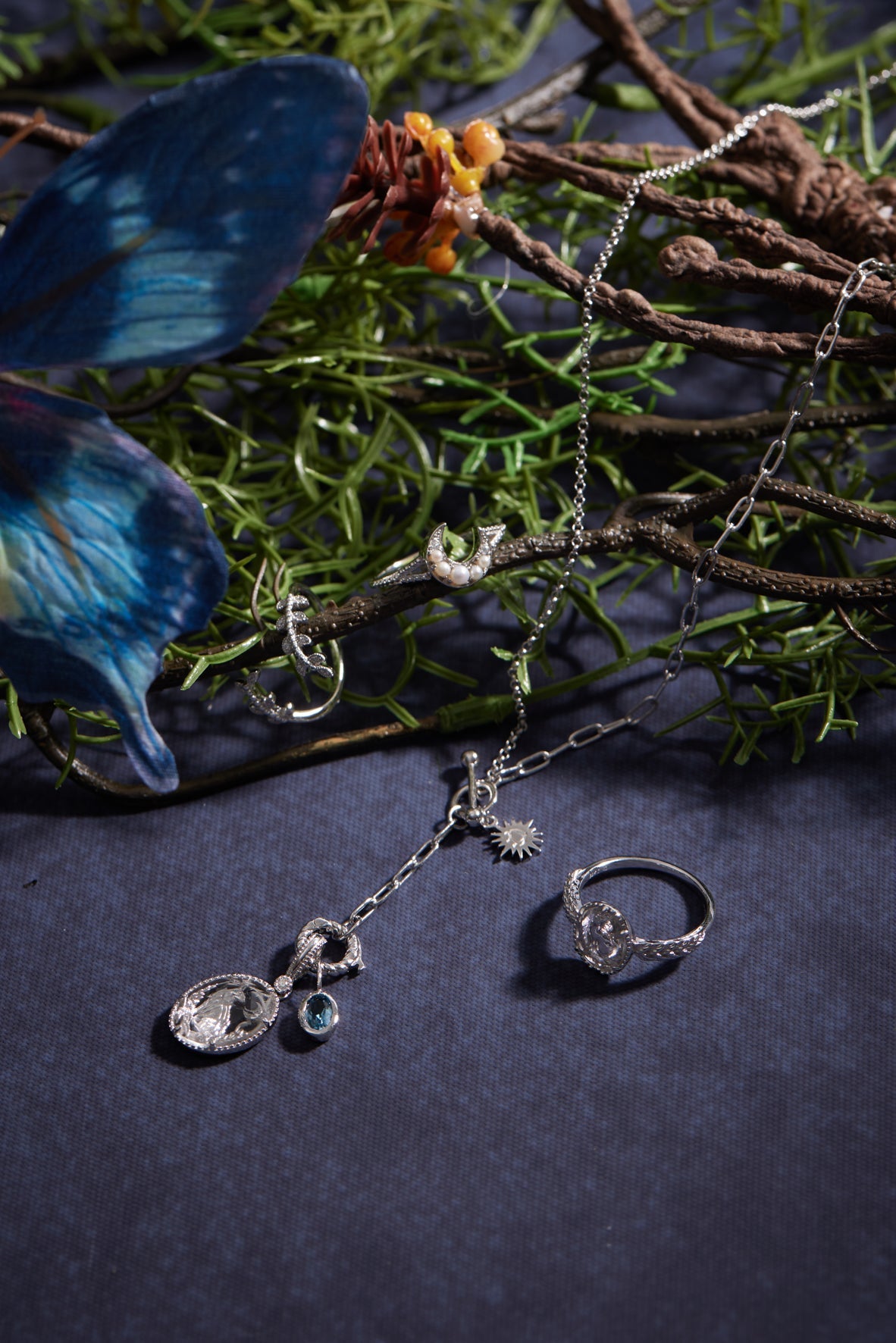 Clear Quartz Silver Ring - Cheshire Cat