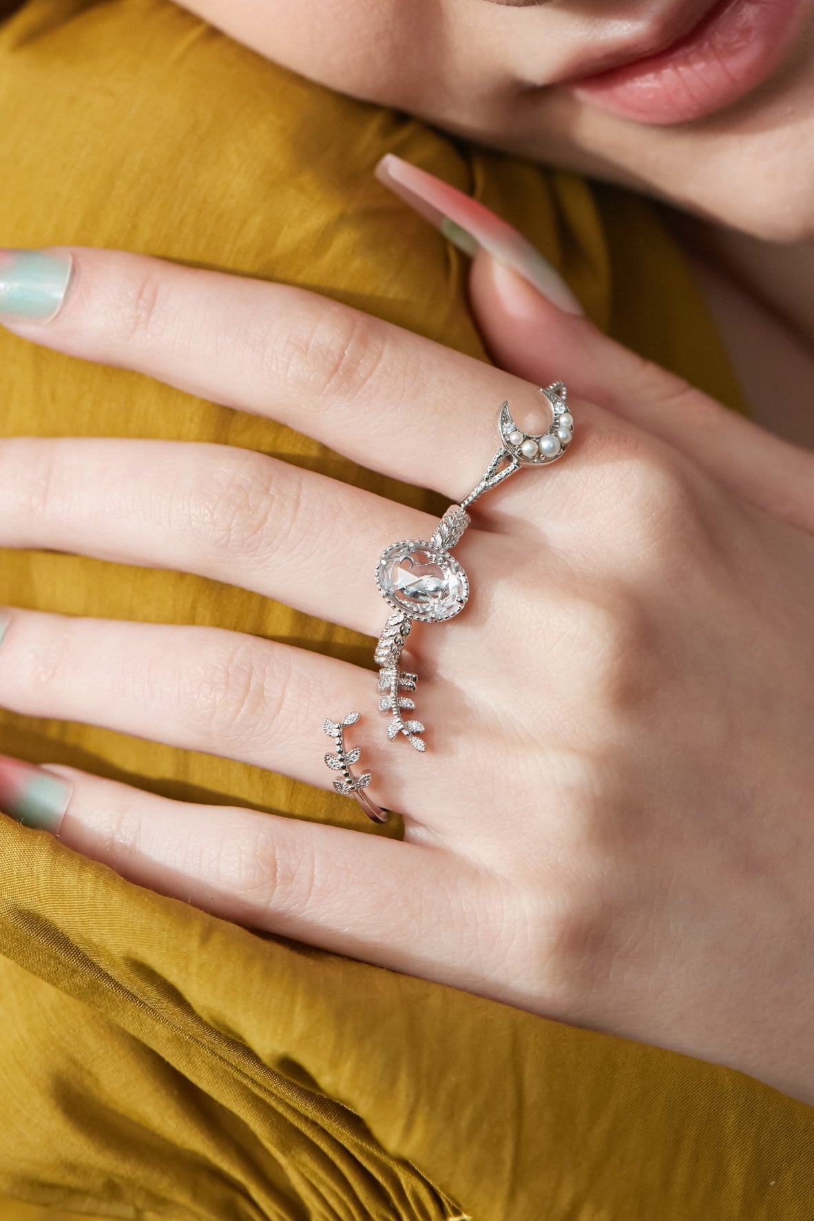 Silver Leaf Open Ring