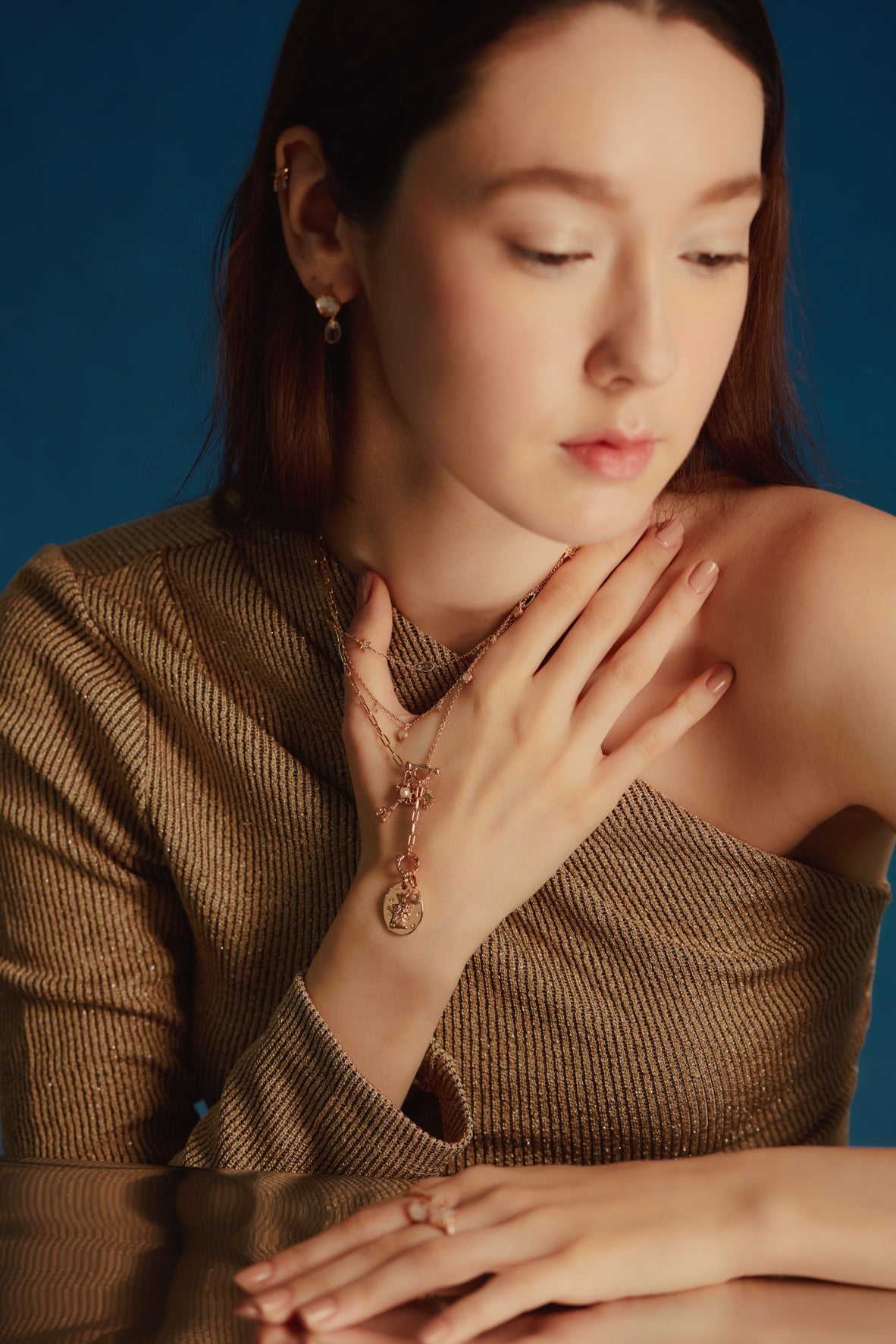 Blue Topaz Gold Star Choker - Lullaby