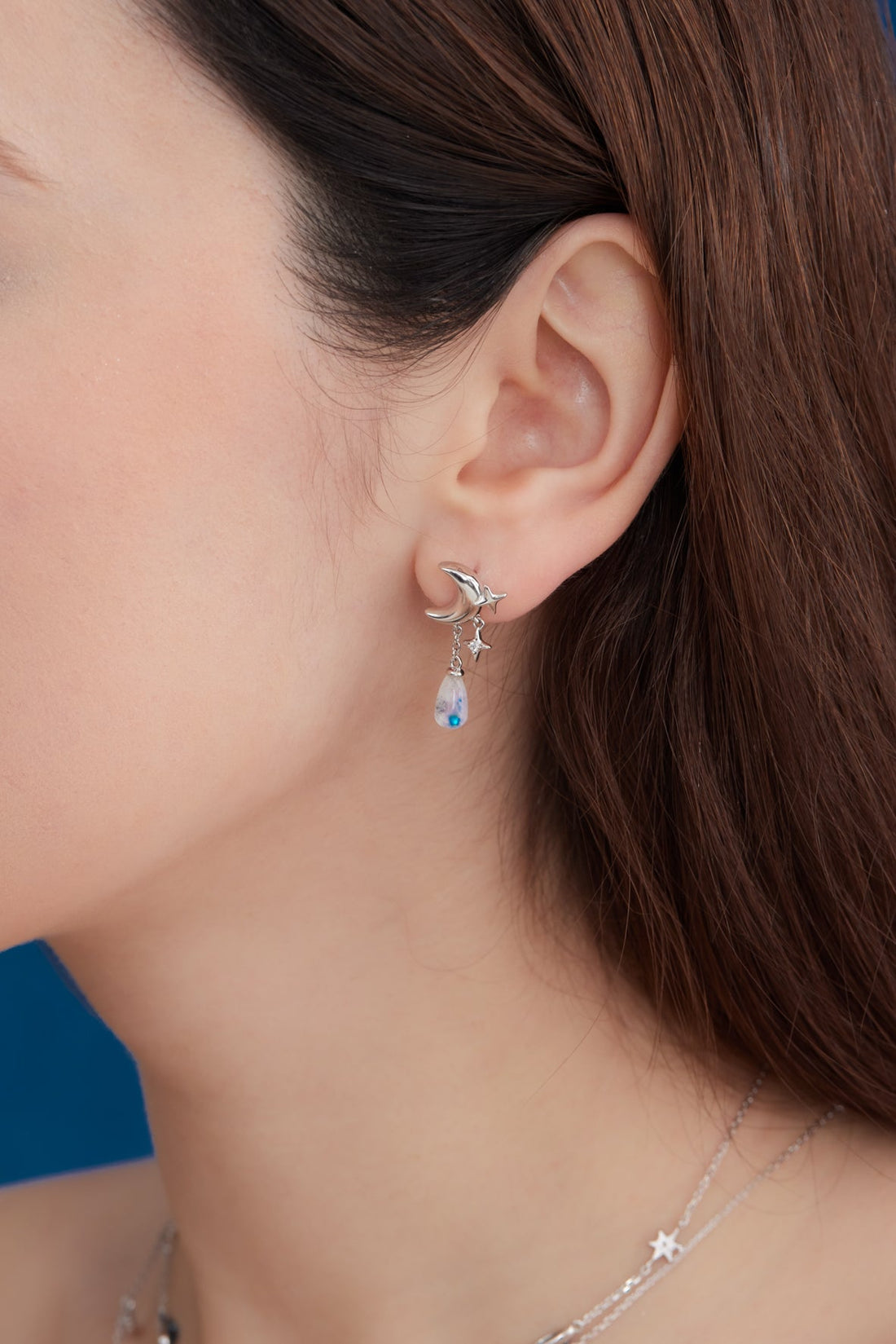 Moonstone Silver Dangle Earrings - Moonlit