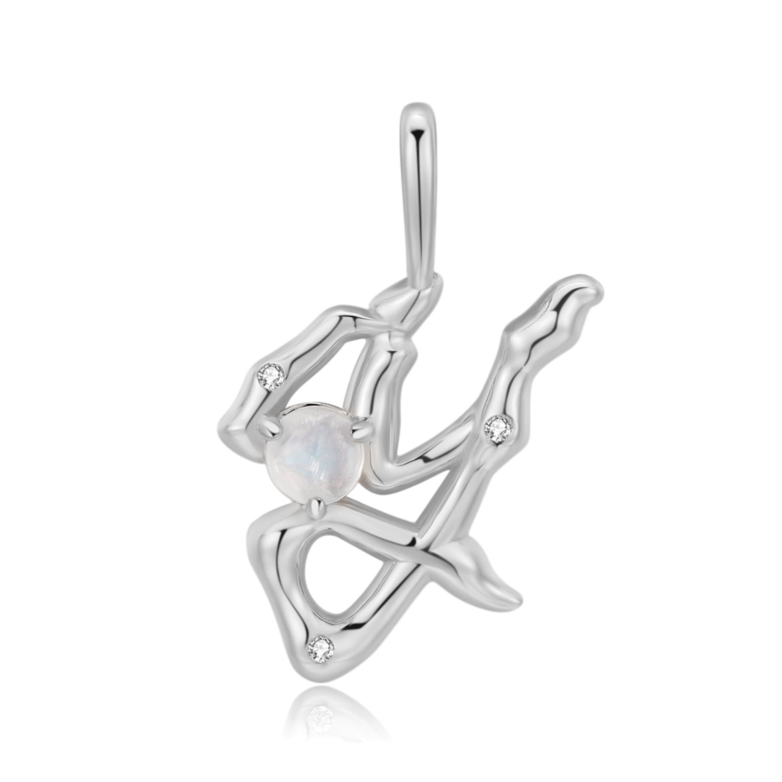 Moonstone Silver Letter Pendant - A to Z