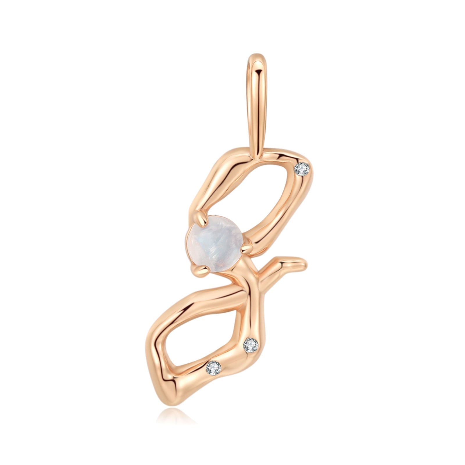 Moonstone Gold Letter Pendant - A to Z