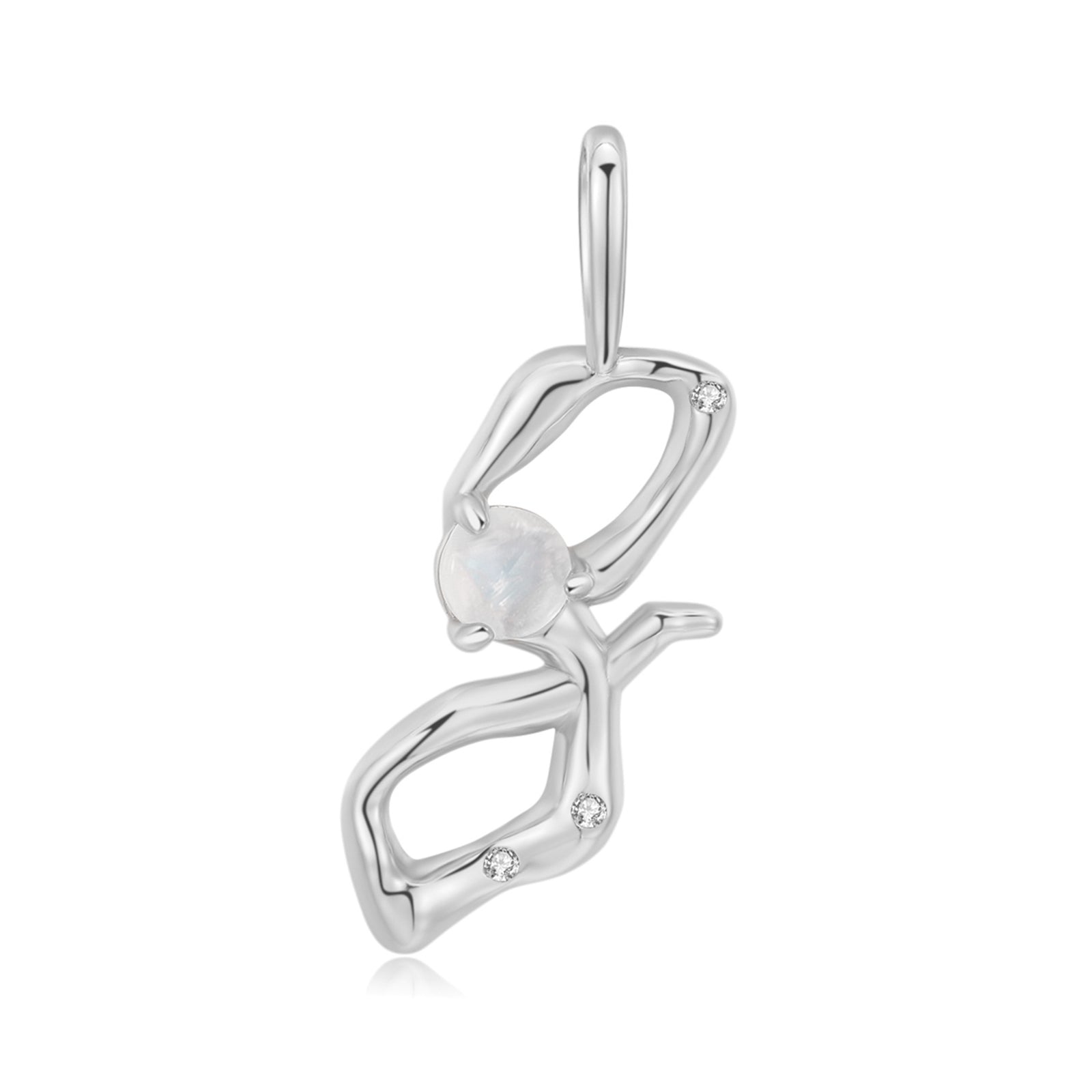 Moonstone Silver Letter Pendant - A to Z