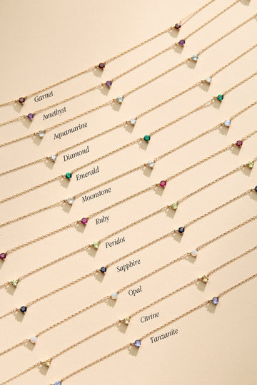 14K Gold Birthstone Necklace