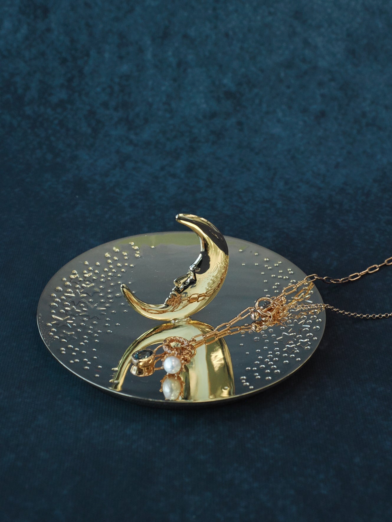 Crescent Moon Candle Topper / Jewelry Tray