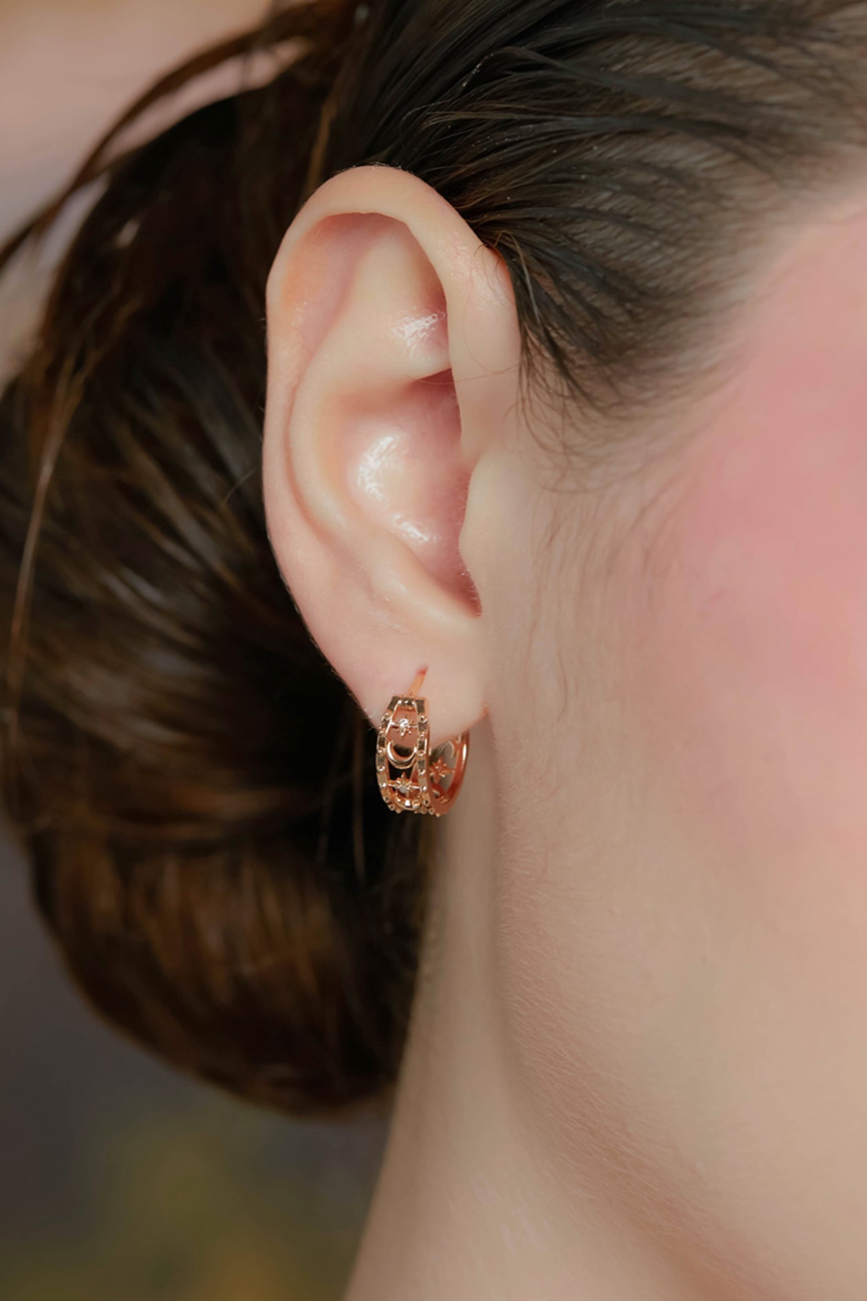 Gold Huggie Earrings - Faith