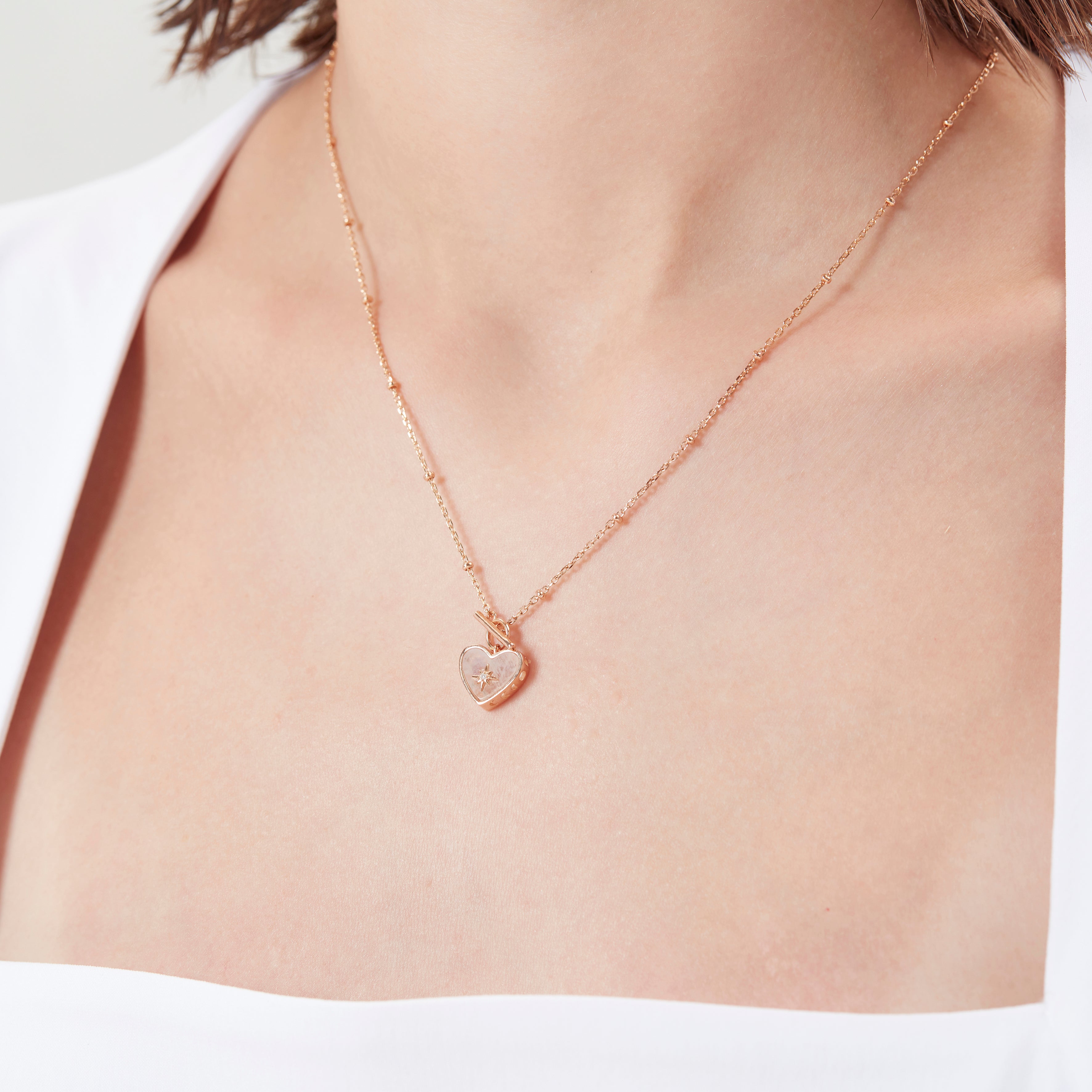 Moonstone Gold Toggle Necklace - Lover