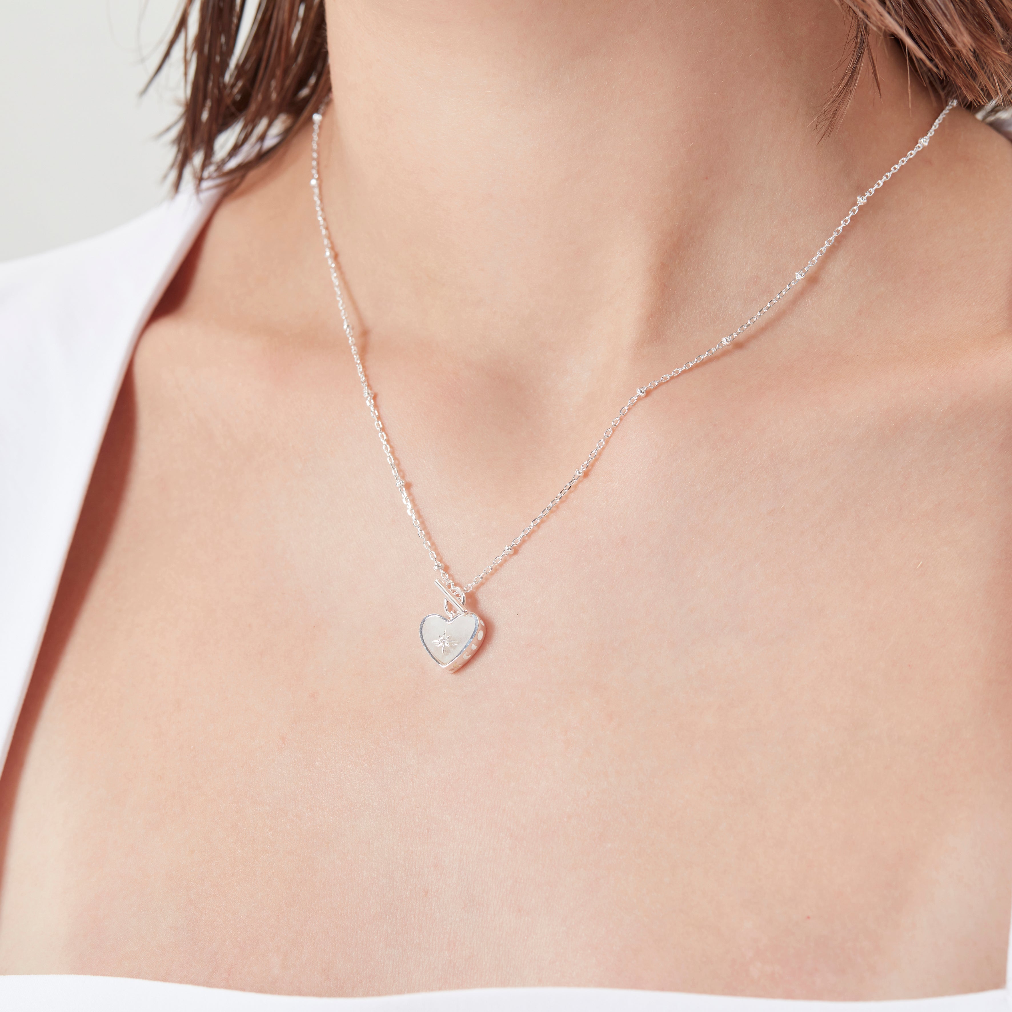 Moonstone Silver Toggle Necklace - Lover