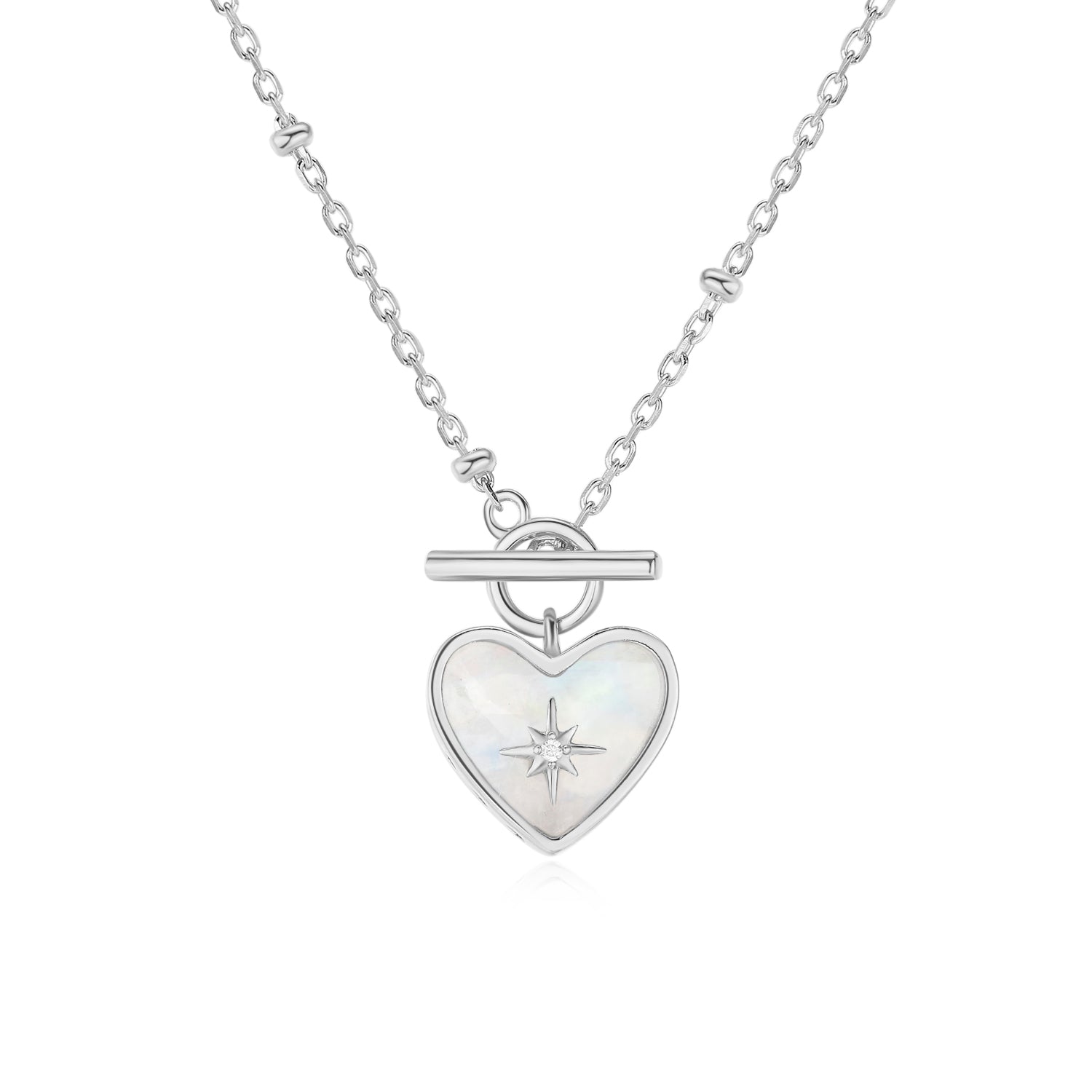 Moonstone Silver Toggle Necklace - Lover