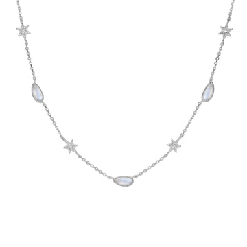Moonstone Silver Star Choker - Lullaby