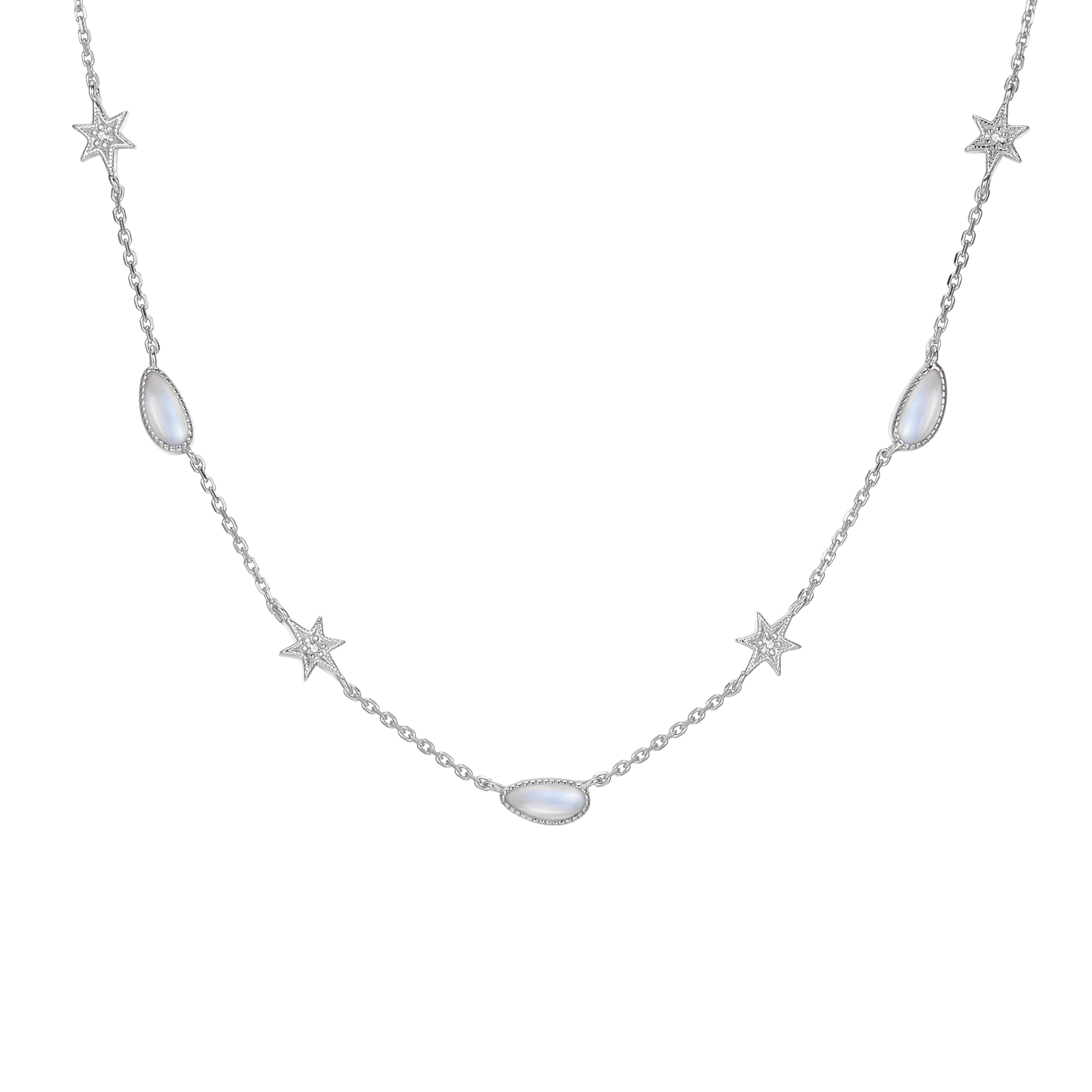 Moonstone Silver Star Choker - Lullaby